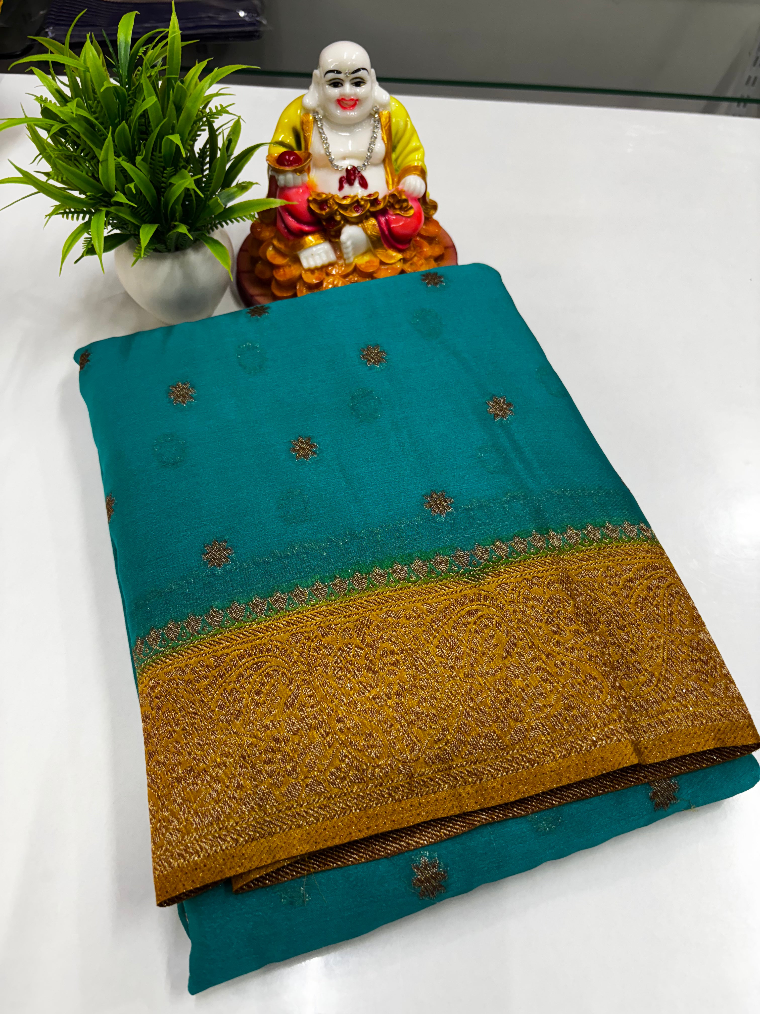 Premium Chiffon Saree with Beautiful Buttas & Rich Pallu