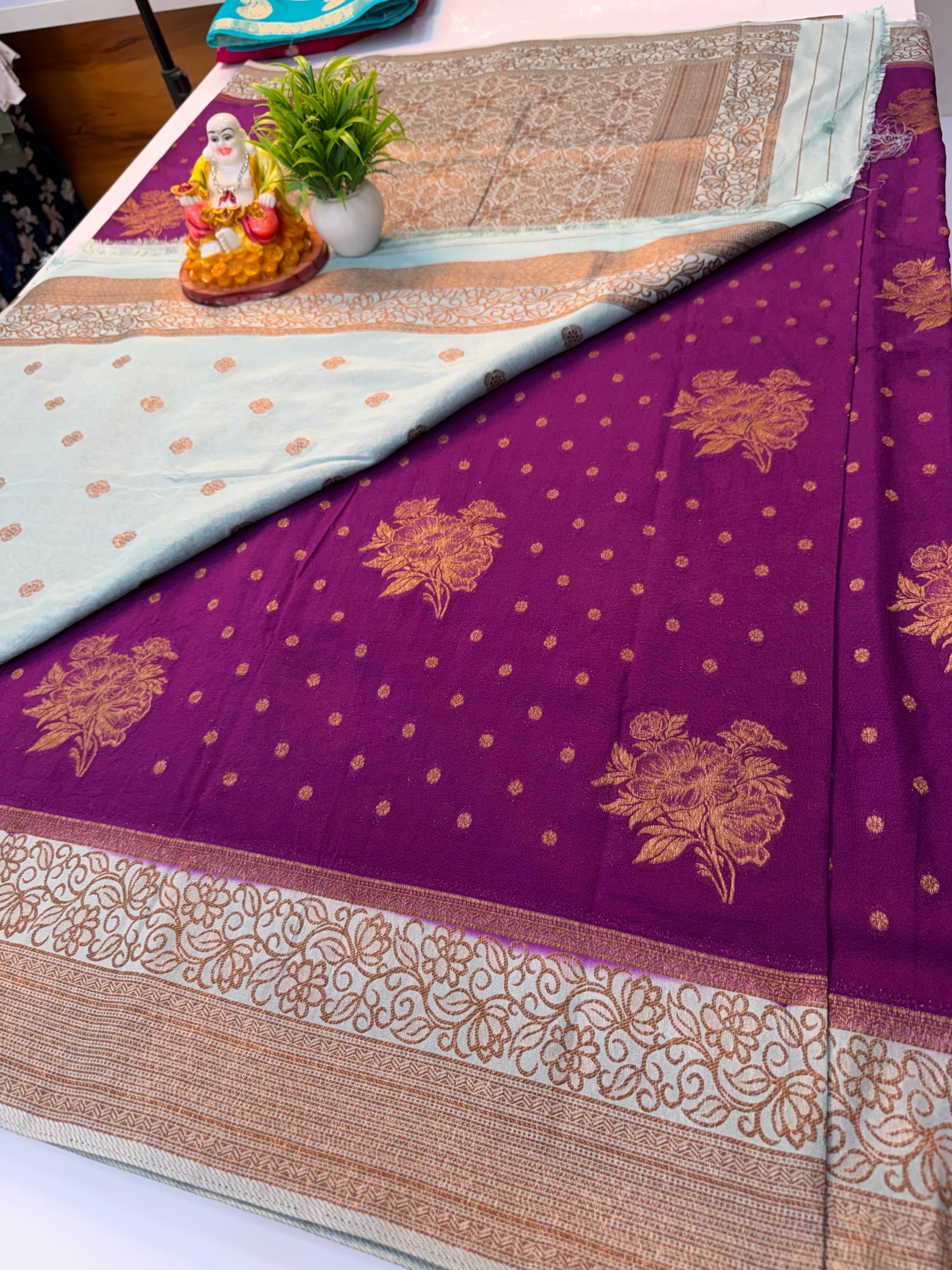 Premium Georgette Saree with Coco Zari Buttas & Beautiful Designer Border | Padmavathi Silks and Sarees…
