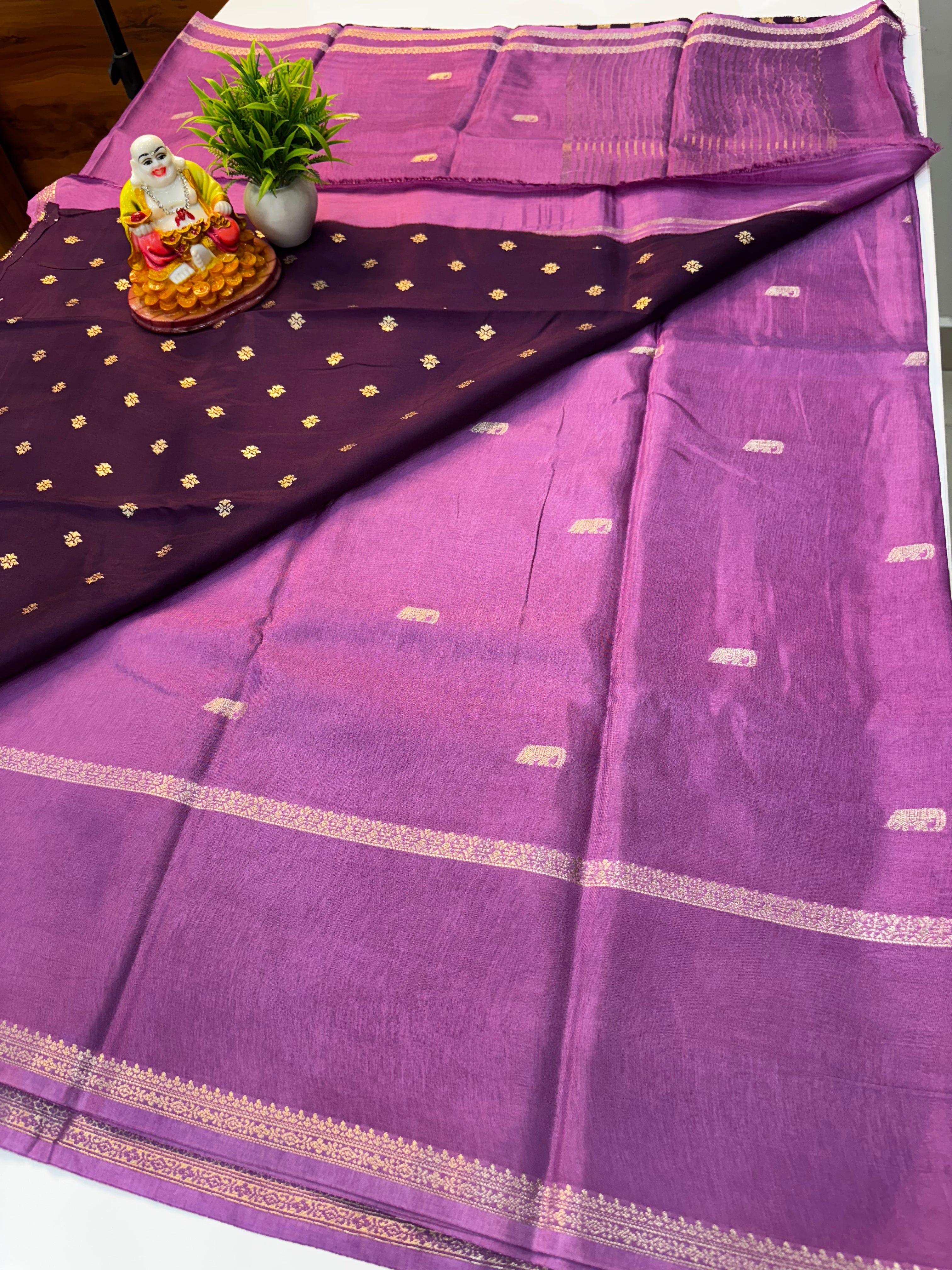 Premium Viscose Saree with Beautiful Elephant Buttas – Padmavathi Silks and Sarees