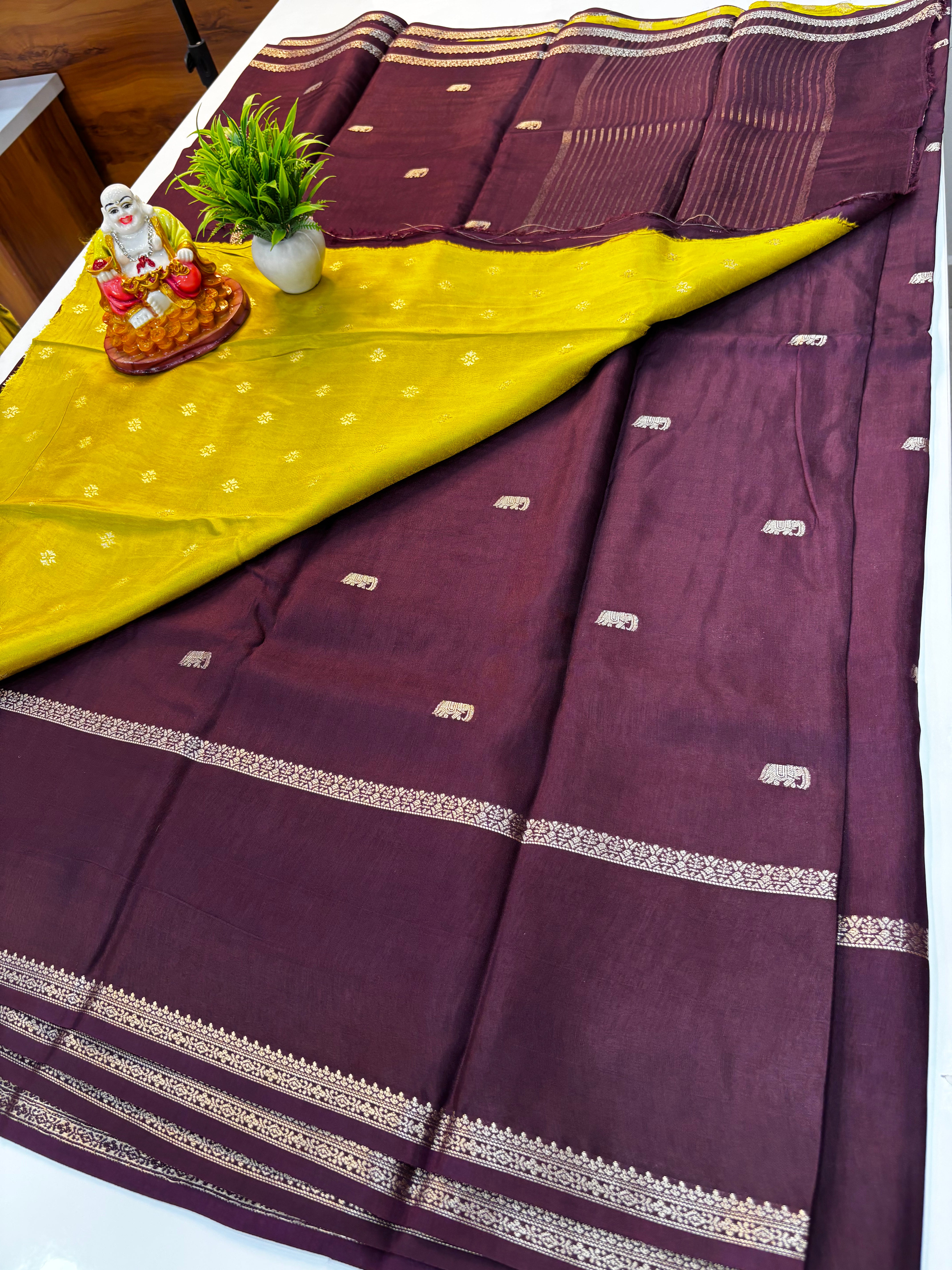 Premium Viscose Saree with Beautiful Elephant Buttas – Padmavathi Silks and Sarees