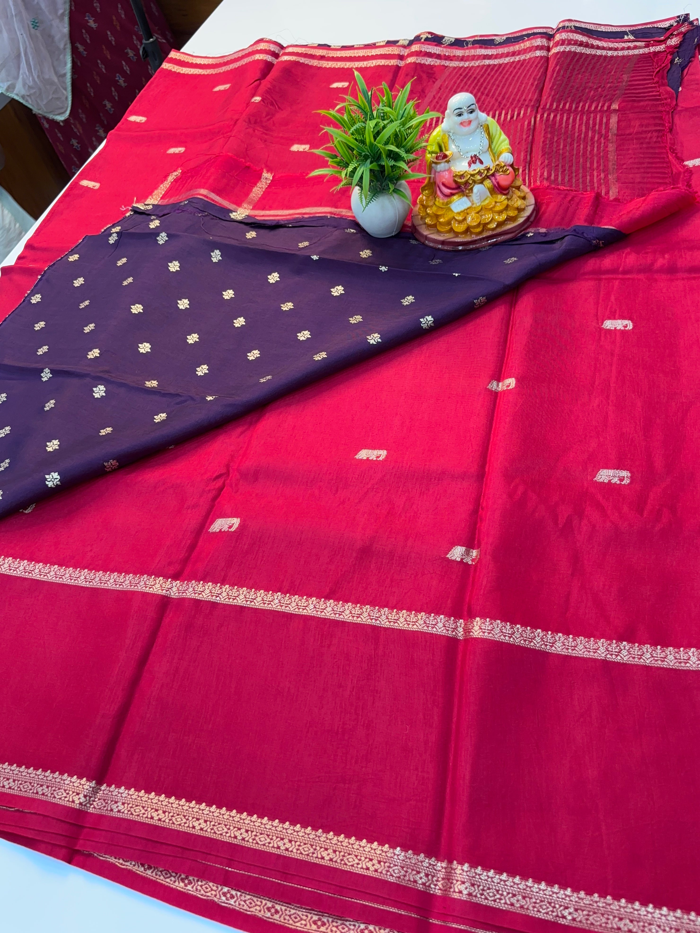 Premium Viscose Saree with Beautiful Elephant Buttas – Padmavathi Silks and Sarees