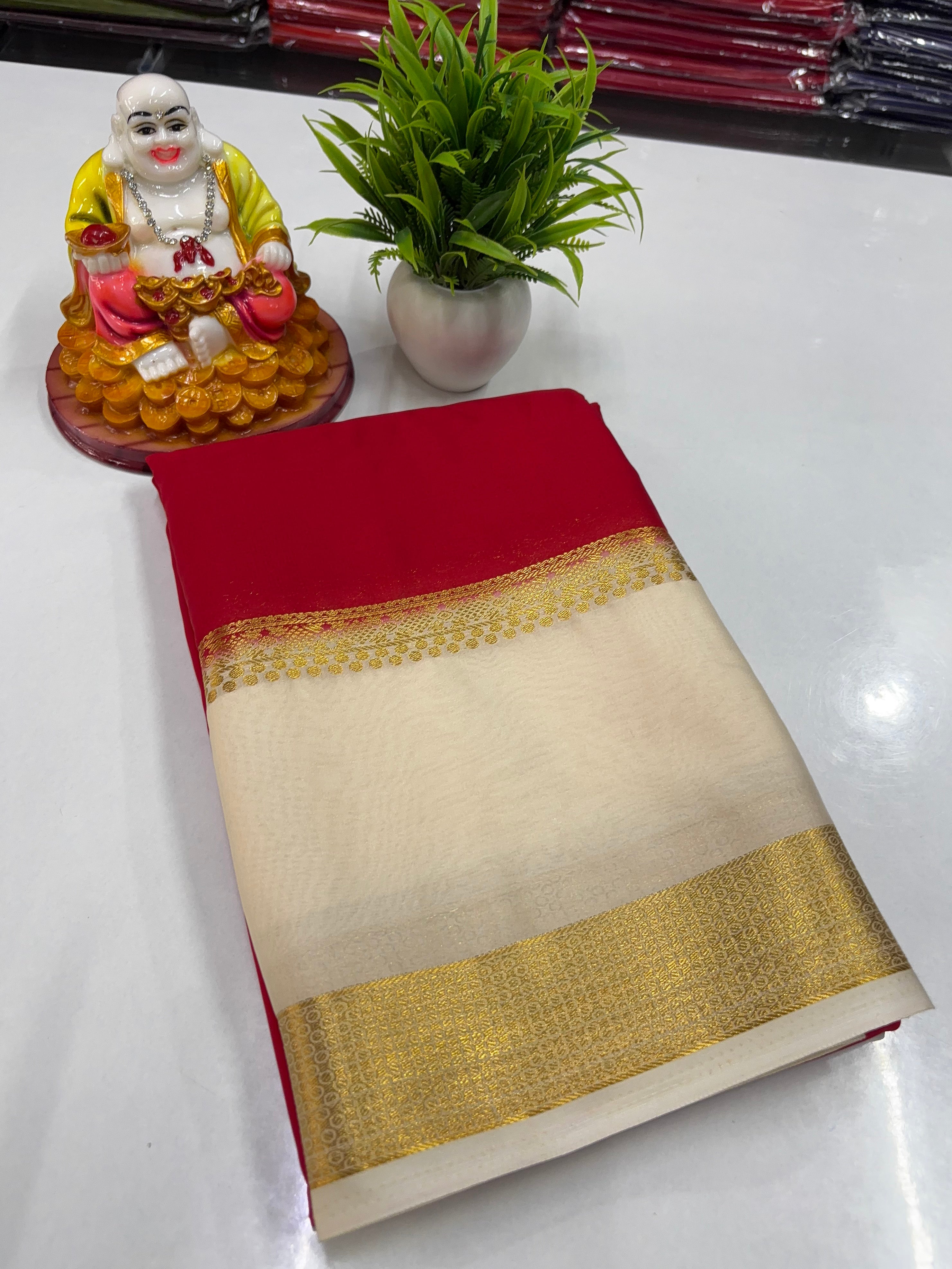 Mysore Silk Saree with Beautiful Bentex Border