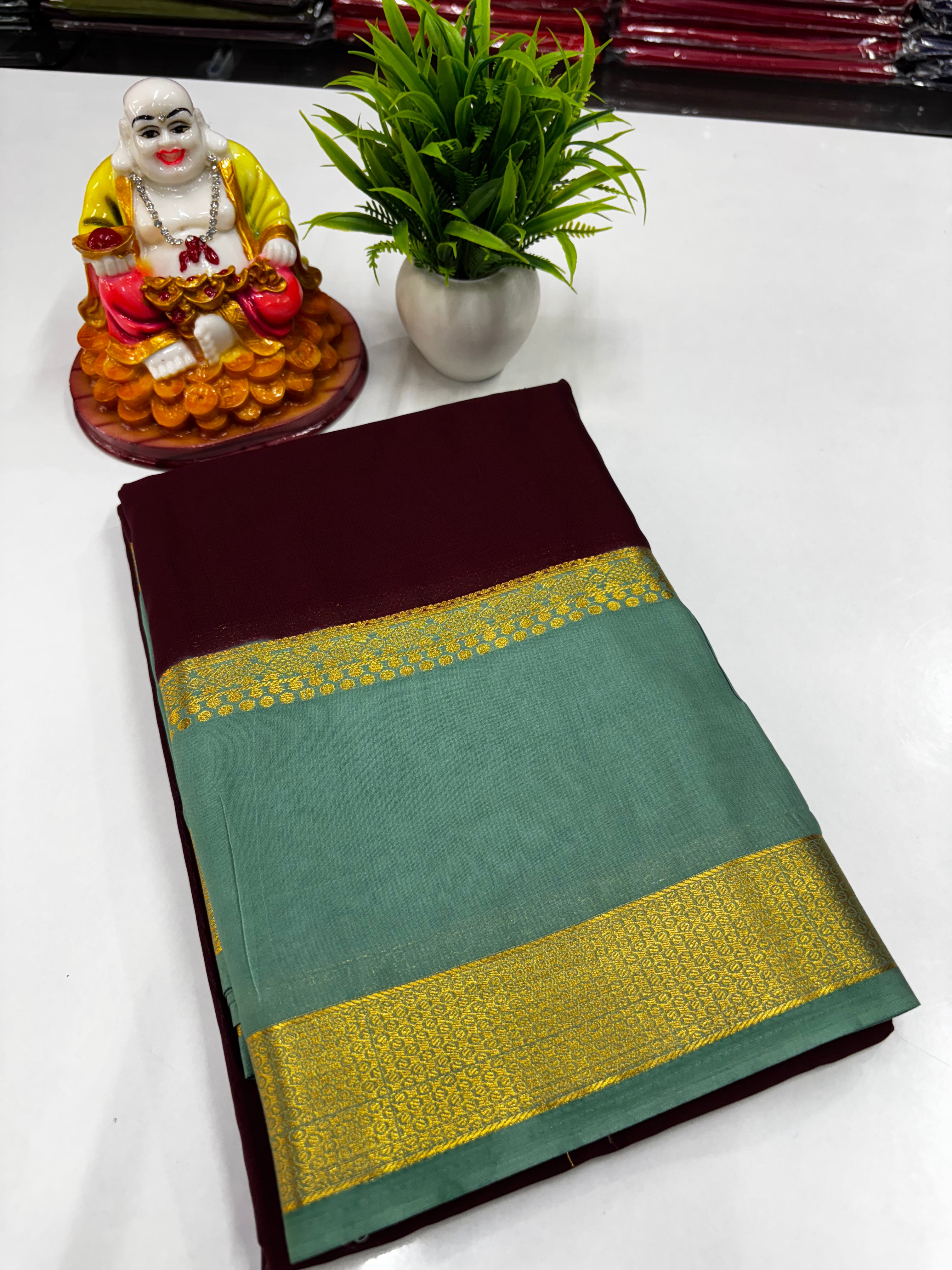 Mysore Silk Saree with Beautiful Bentex Border