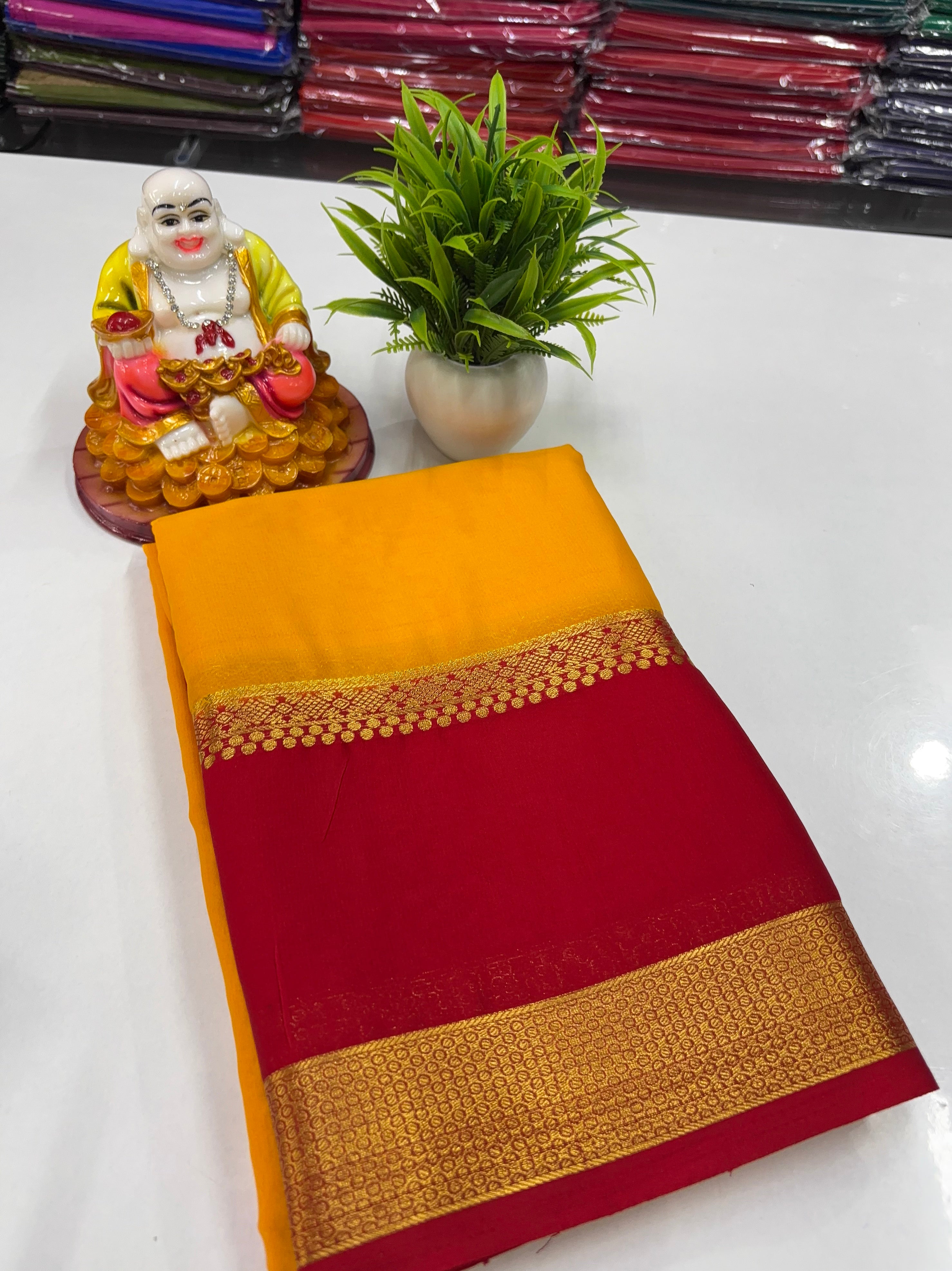 Mysore Silk Saree with Beautiful Bentex Border