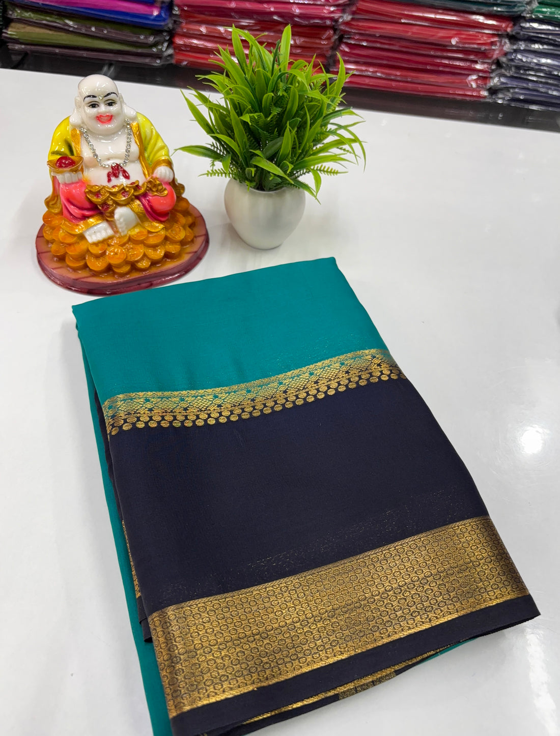 Mysore Silk Saree with Beautiful Bentex Border