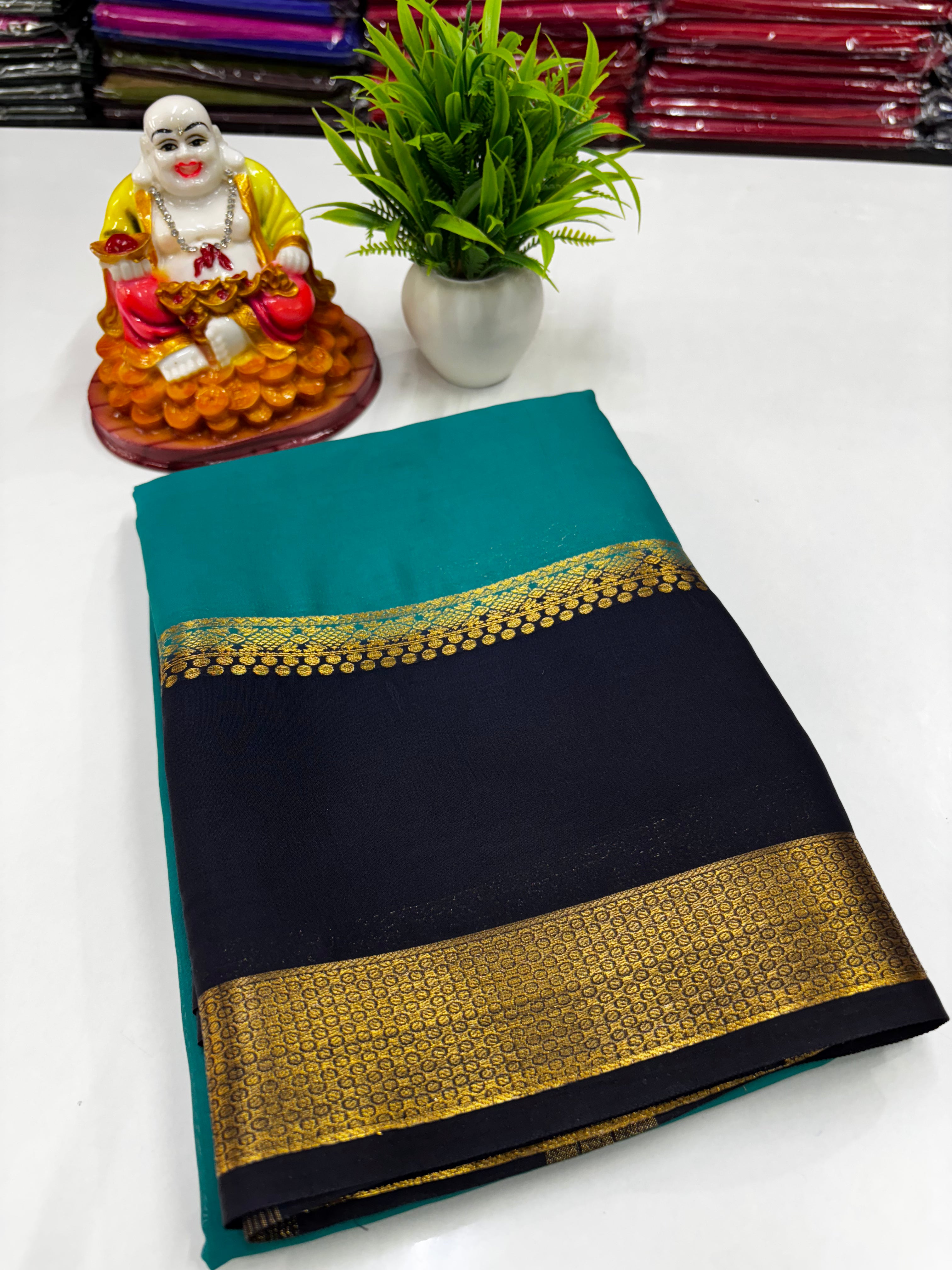 Mysore Silk Saree with Beautiful Bentex Border