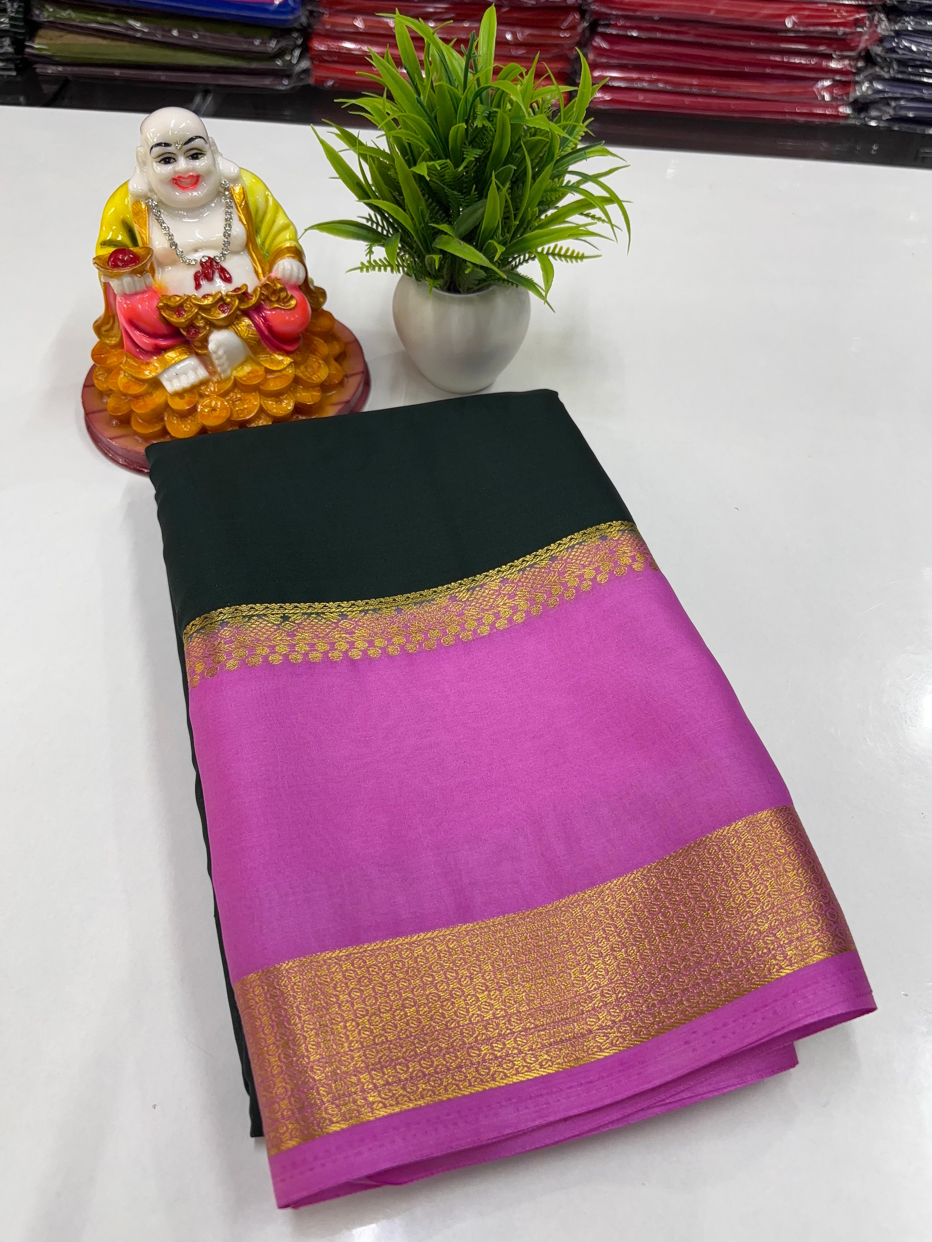 Mysore Silk Saree with Beautiful Bentex Border
