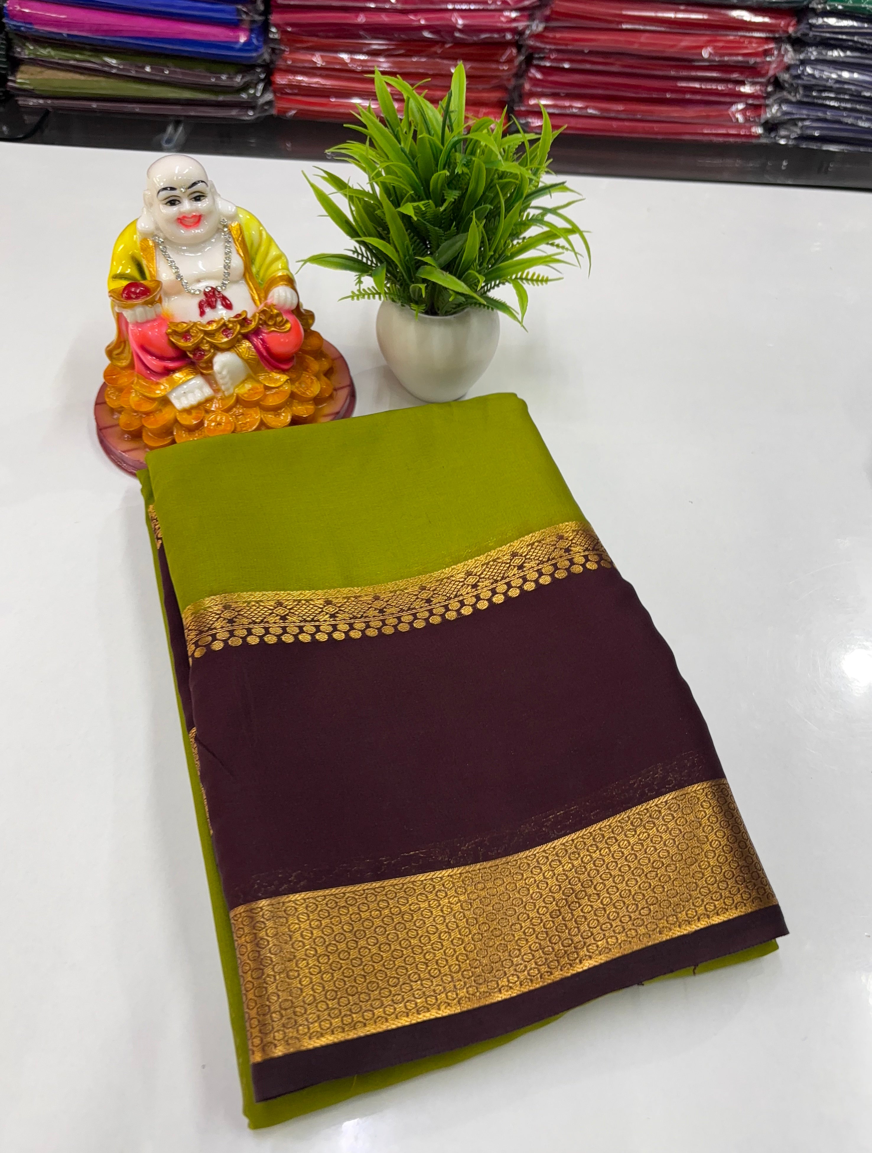 Mysore Silk Saree with Beautiful Bentex Border