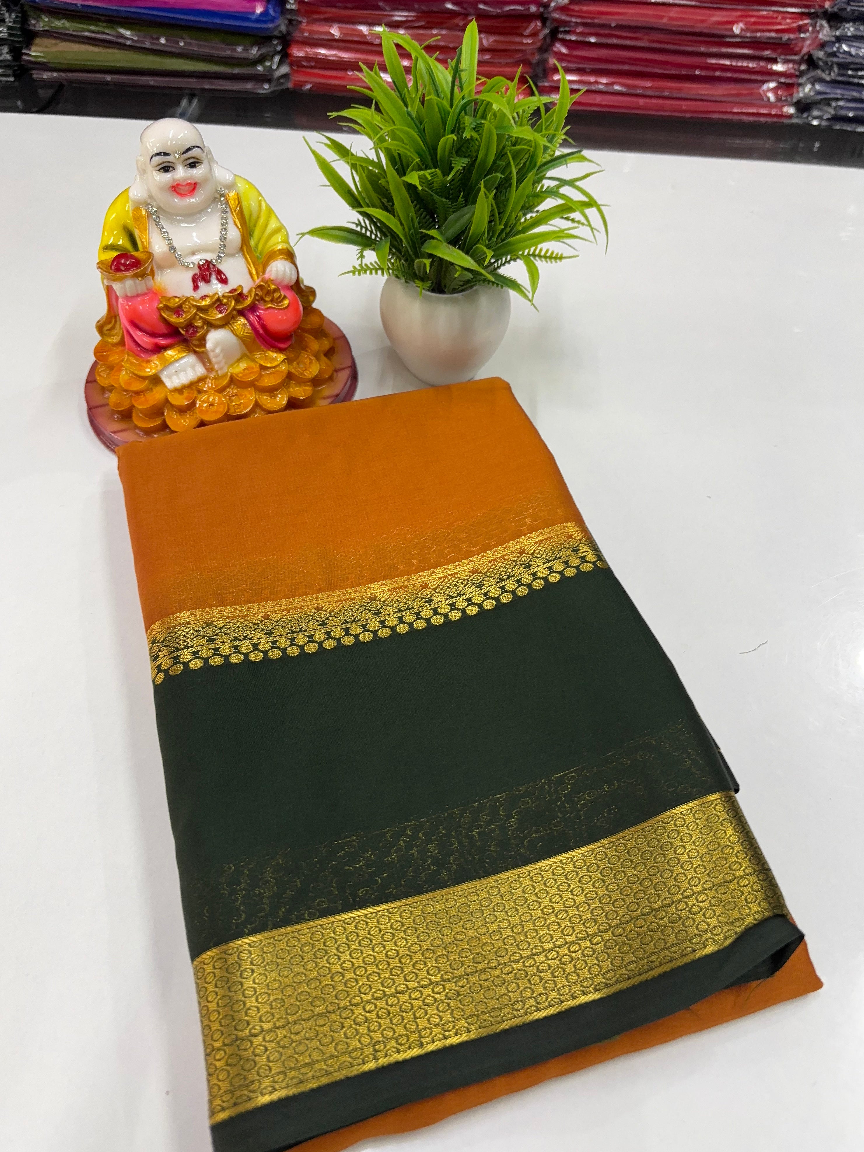 Mysore Silk Saree with Beautiful Bentex Border