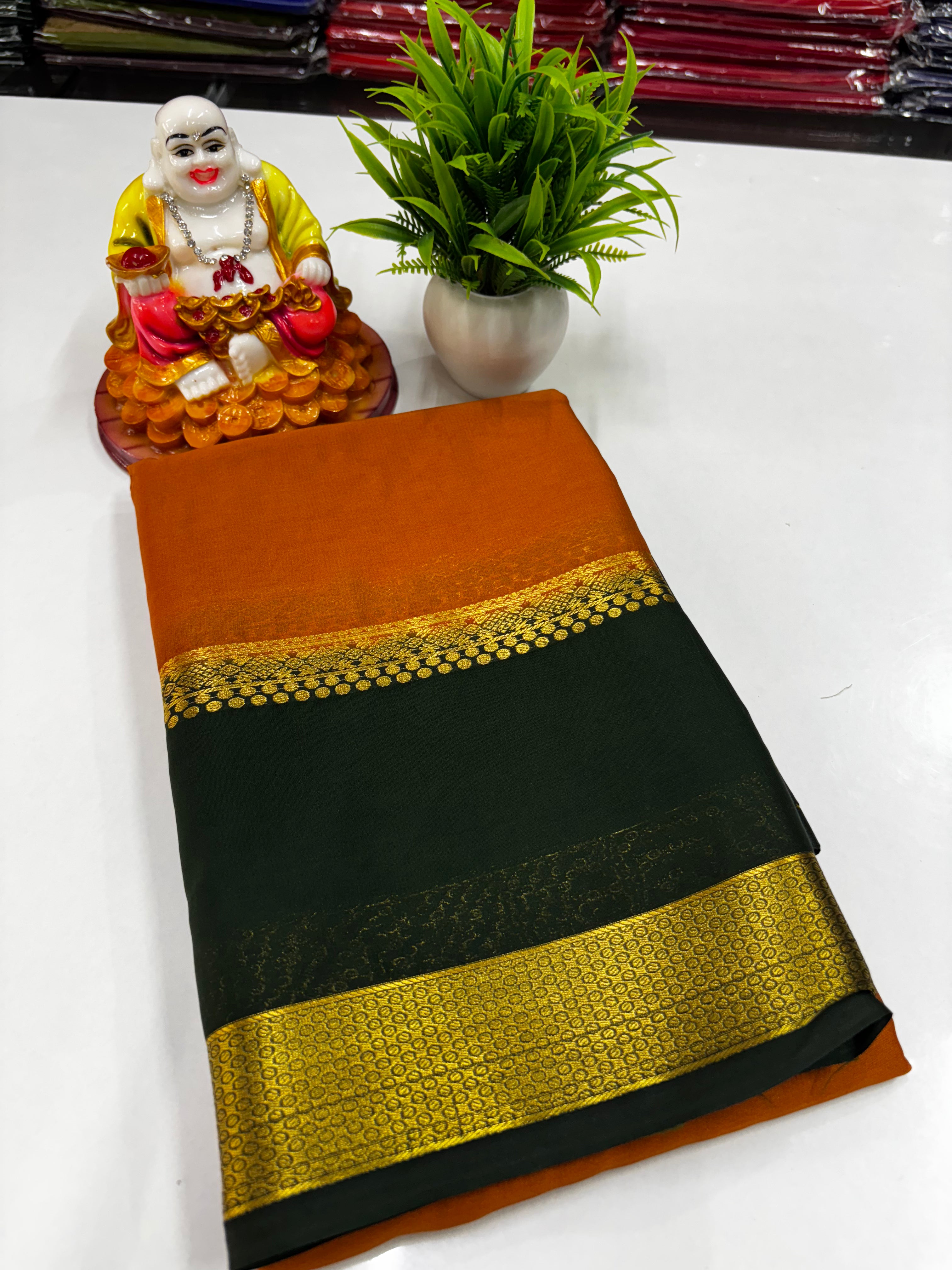 Mysore Silk Saree with Beautiful Bentex Border