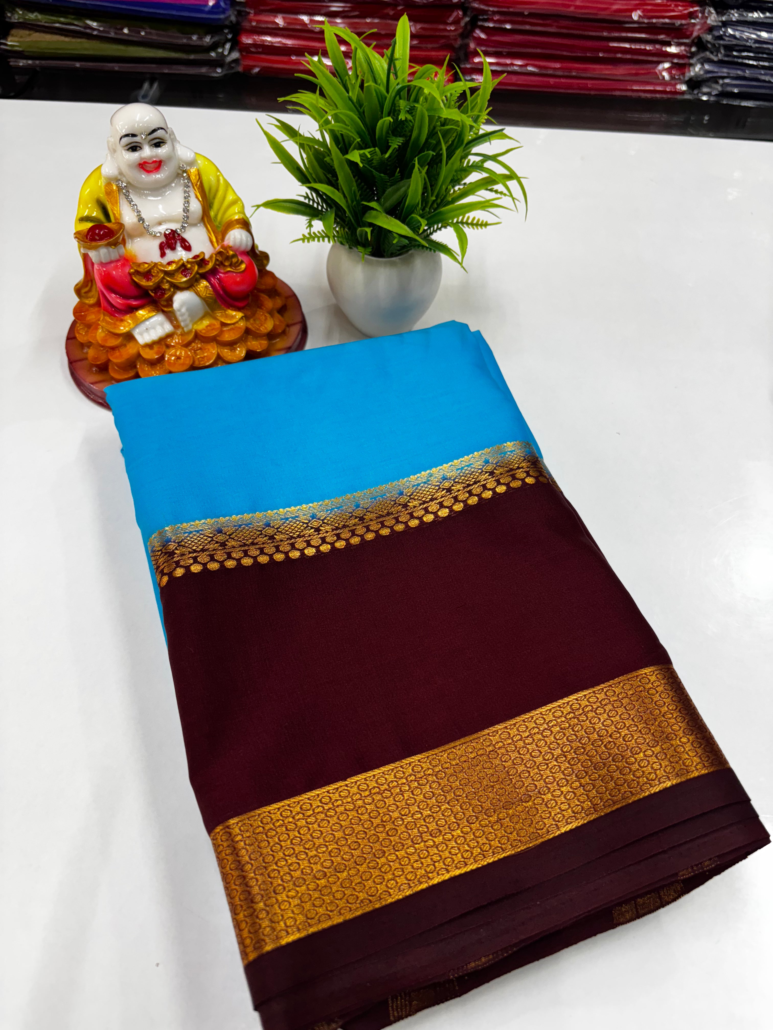 Mysore Silk Saree with Beautiful Bentex Border