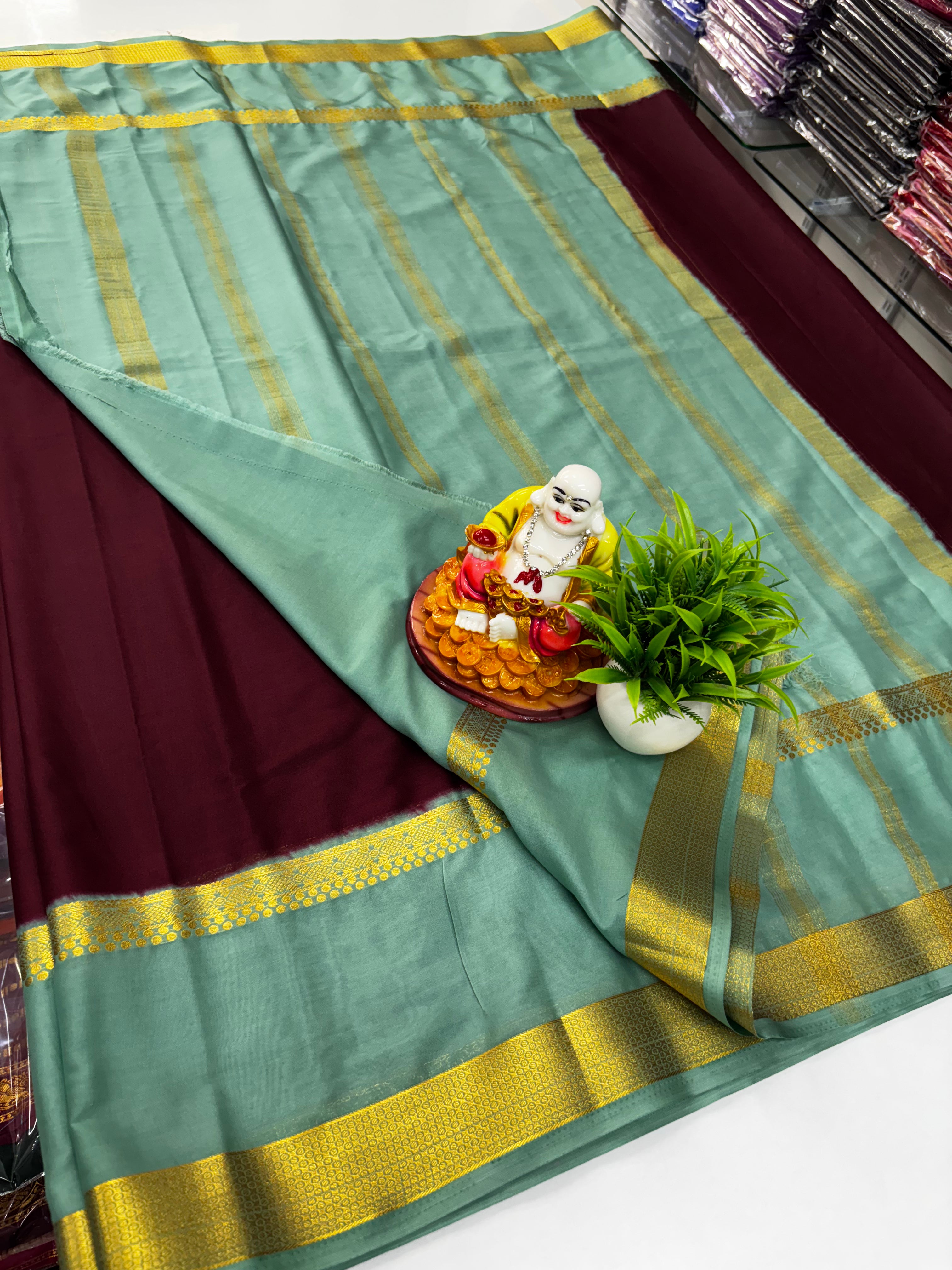 Mysore Silk Saree with Beautiful Bentex Border