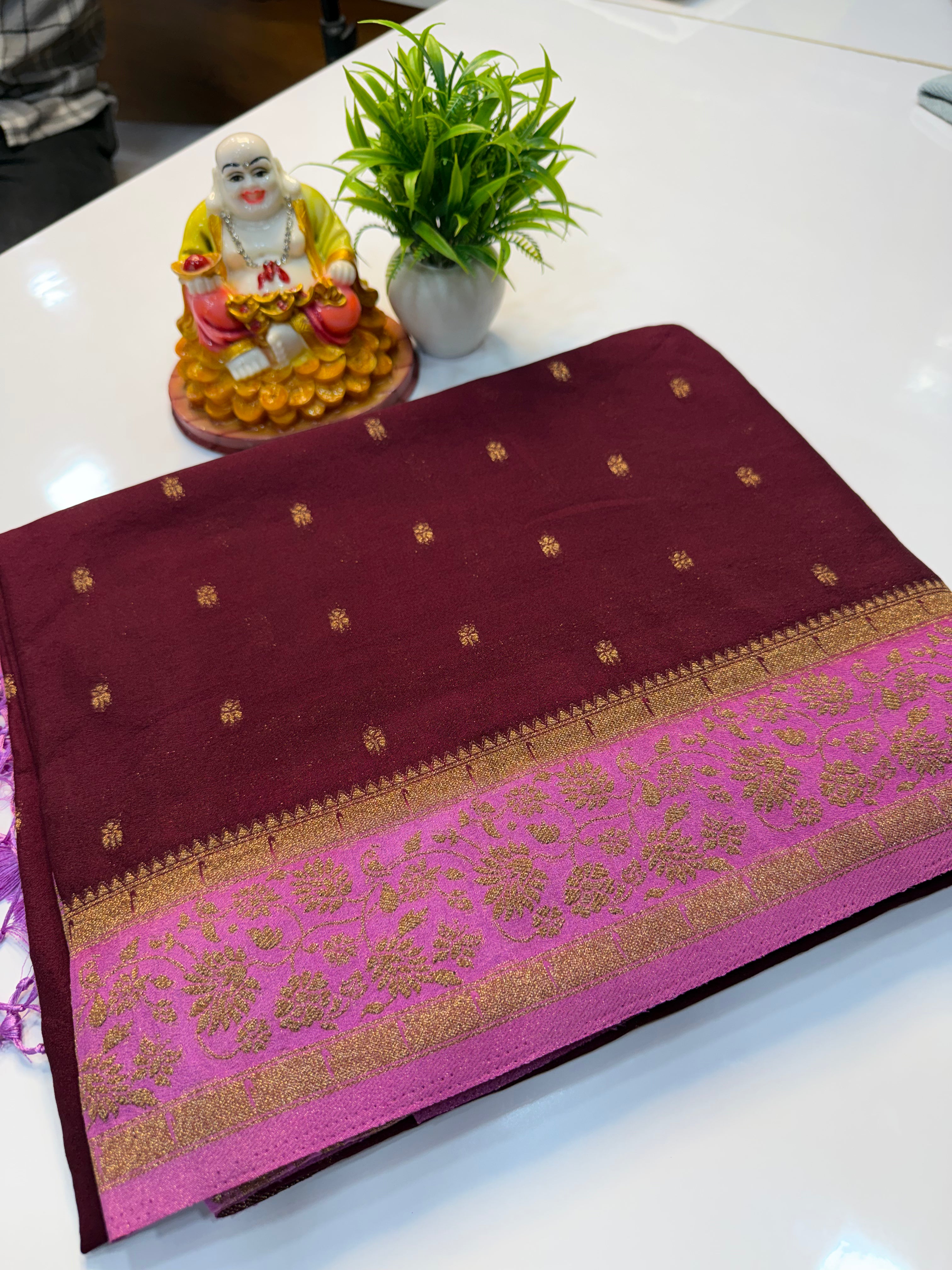 Premium Georgette Saree with Buttas & Rich Pallu | Padmavathi Silks and Sarees