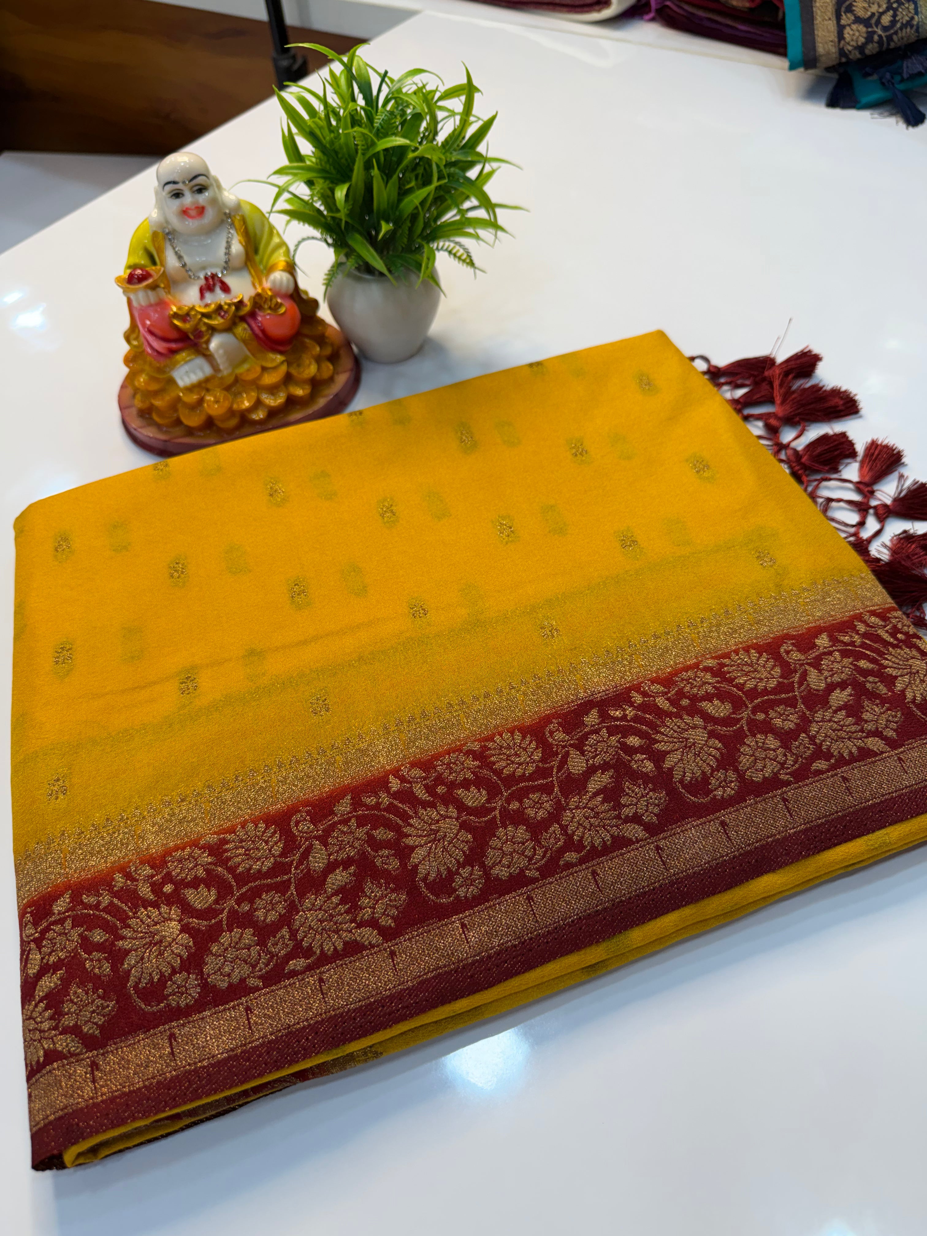 Premium Georgette Saree with Buttas & Rich Pallu | Padmavathi Silks and Sarees