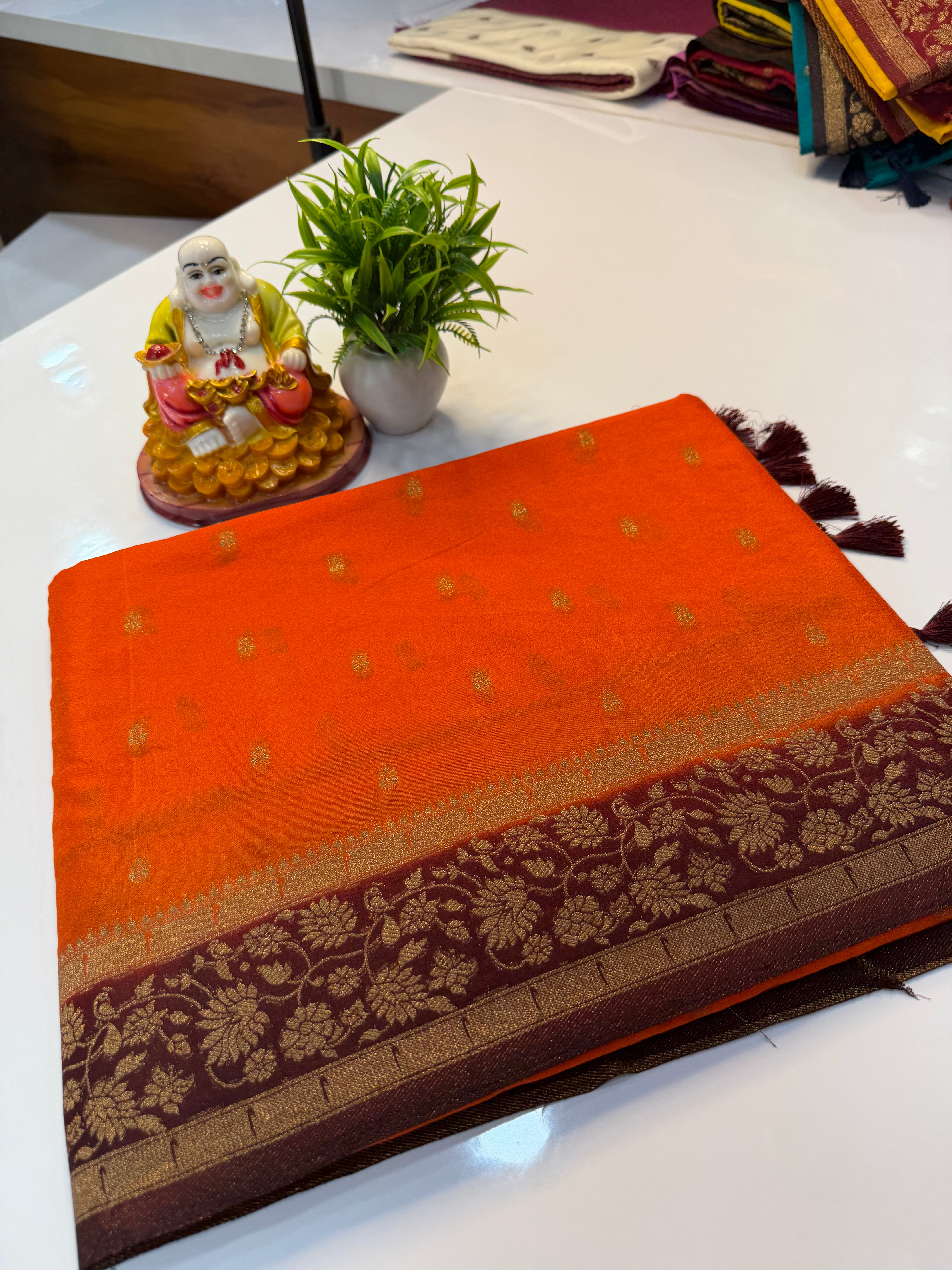 Premium Georgette Saree with Buttas & Rich Pallu | Padmavathi Silks and Sarees