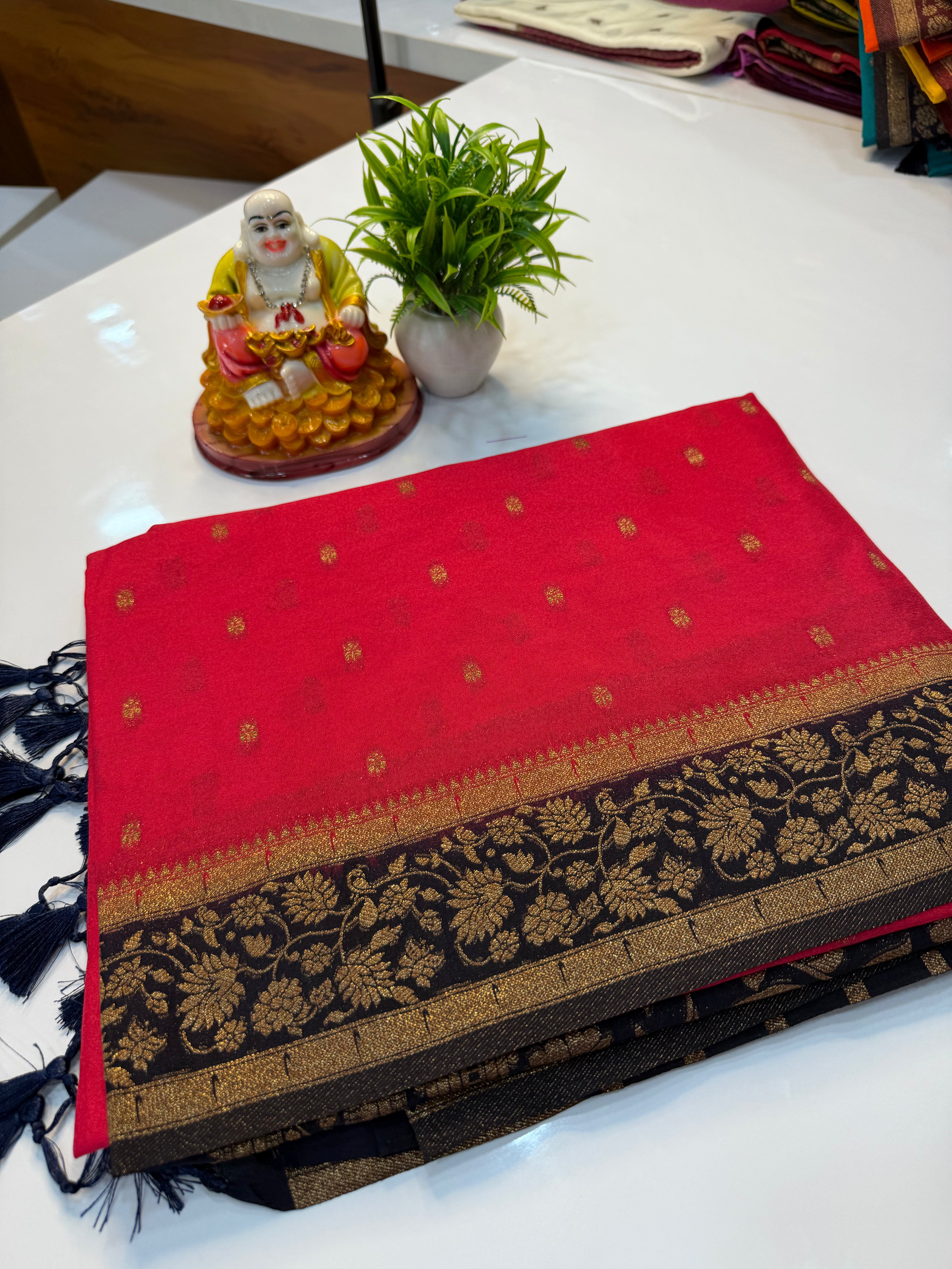 Premium Georgette Saree with Buttas & Rich Pallu | Padmavathi Silks and Sarees