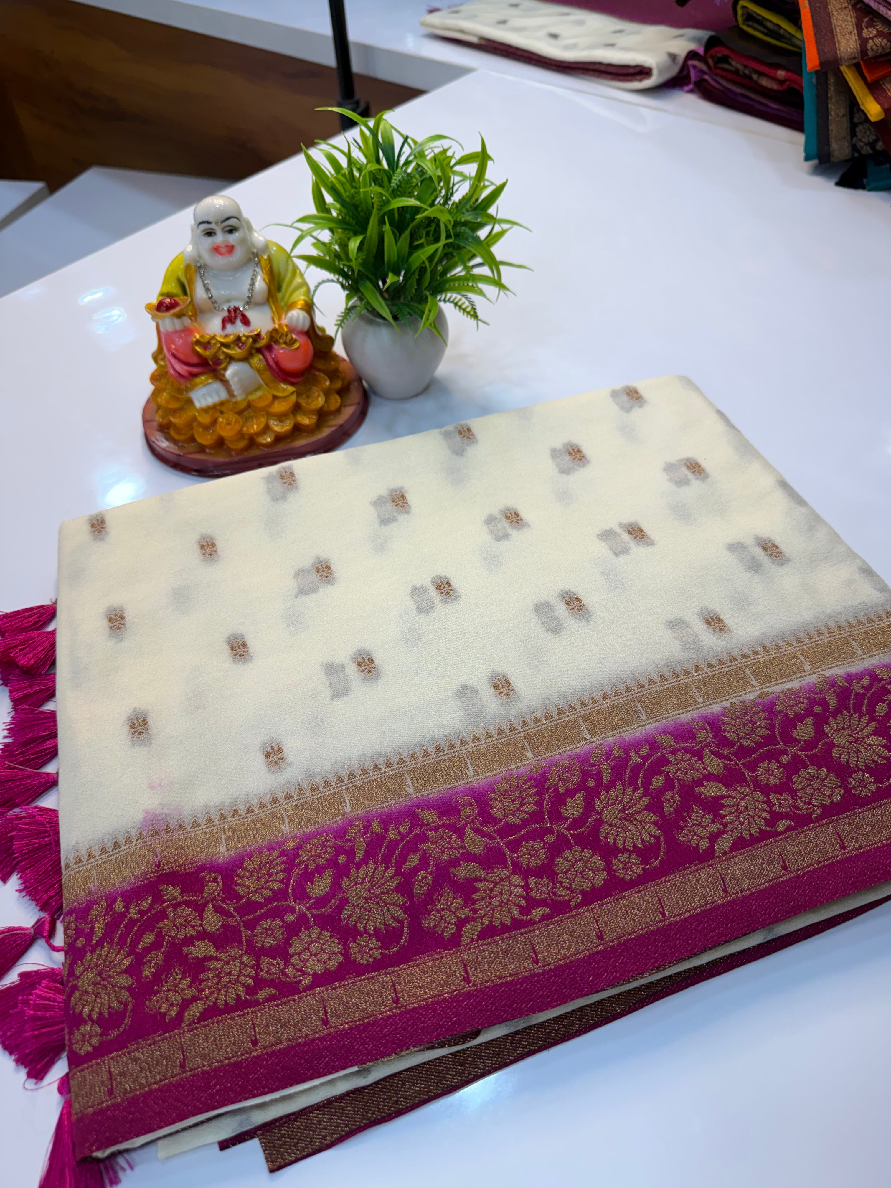 Premium Georgette Saree with Buttas & Rich Pallu | Padmavathi Silks and Sarees