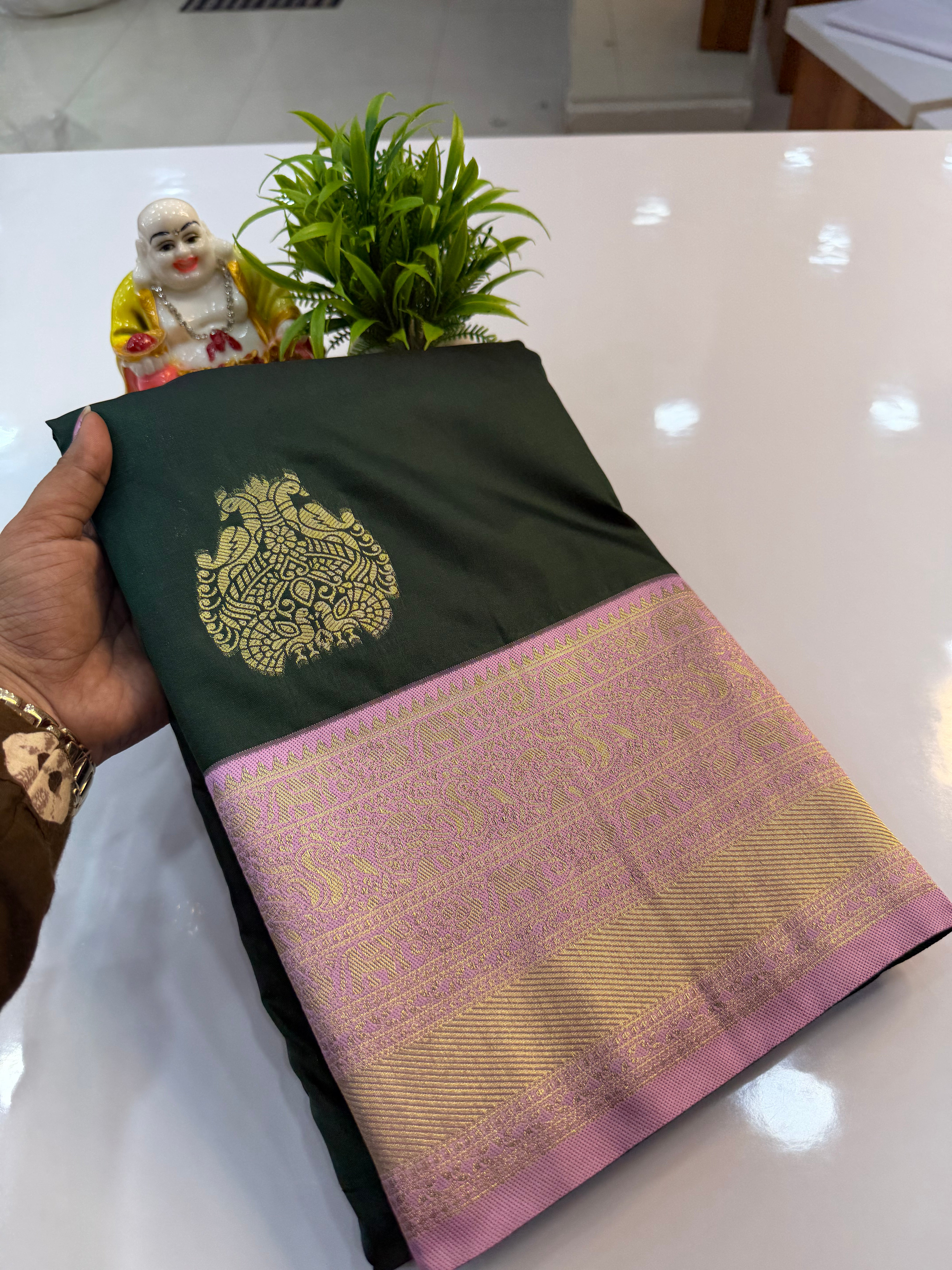 Semi Silk Saree with Peacock Design | Rich Pallu & Butta Blouse | Padmavathi Silks and Sarees