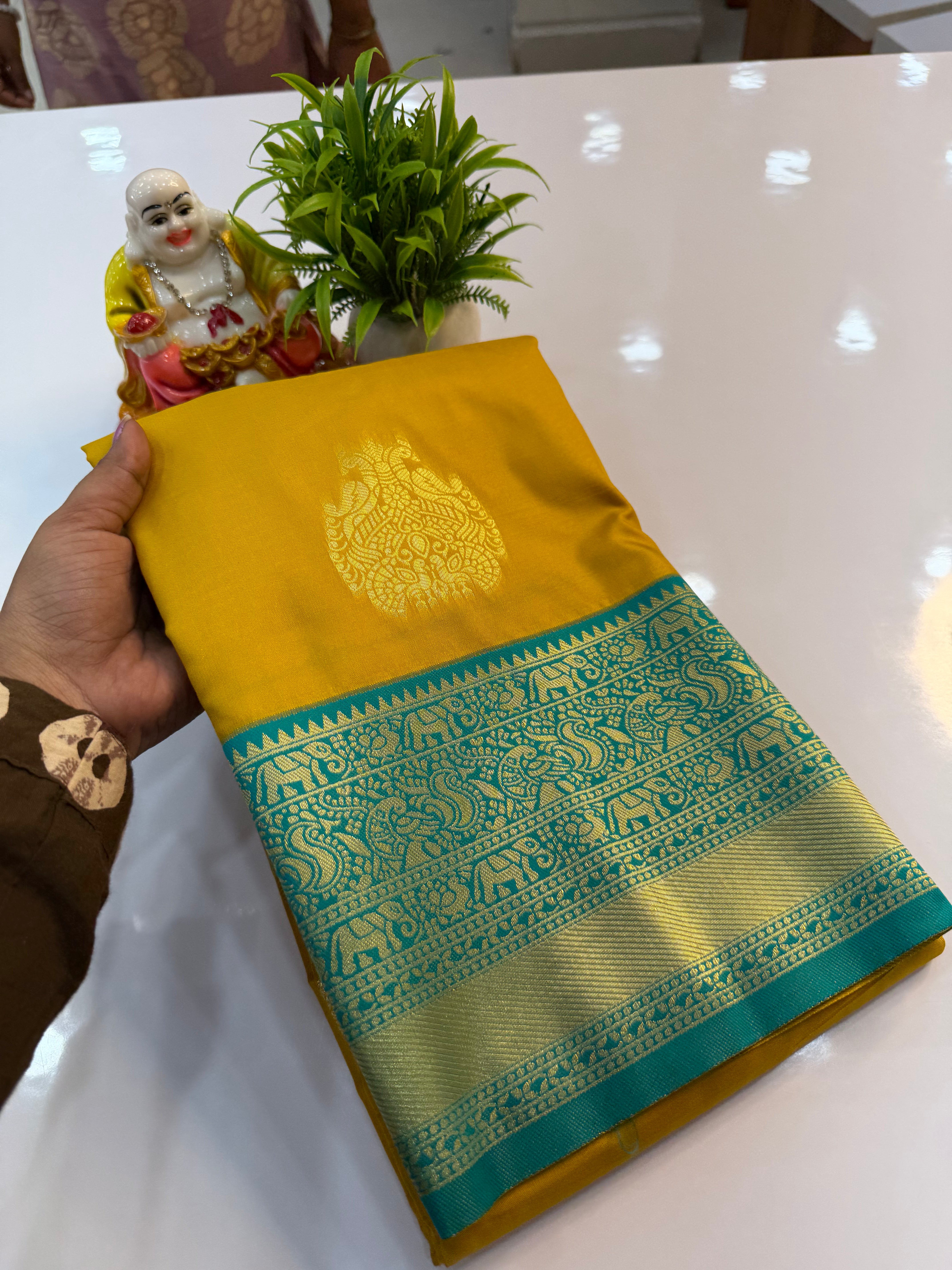 Semi Silk Saree with Peacock Design | Rich Pallu & Butta Blouse | Padmavathi Silks and Sarees