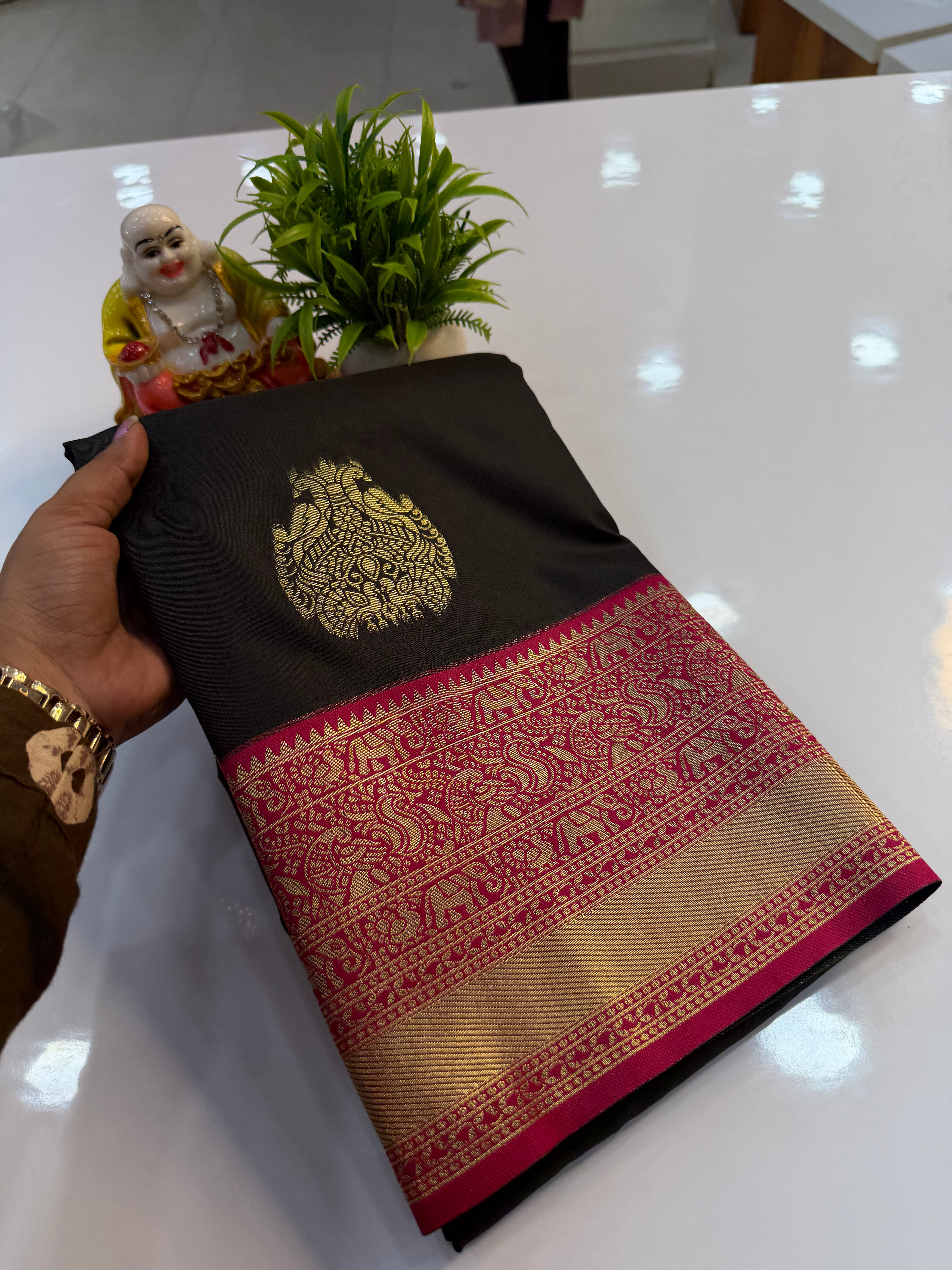 Semi Silk Saree with Peacock Design | Rich Pallu & Butta Blouse | Padmavathi Silks and Sarees