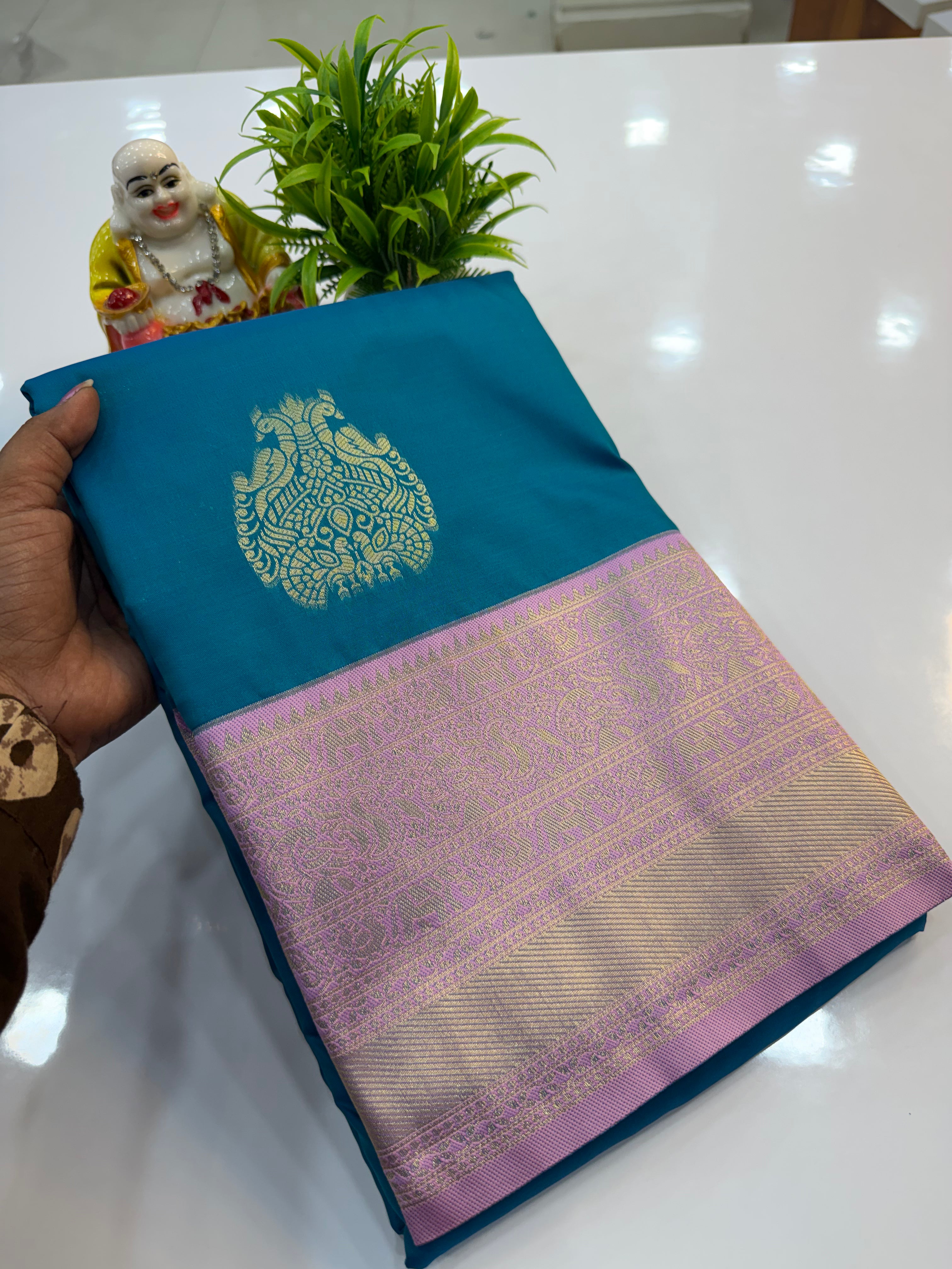 Semi Silk Saree with Peacock Design | Rich Pallu & Butta Blouse | Padmavathi Silks and Sarees