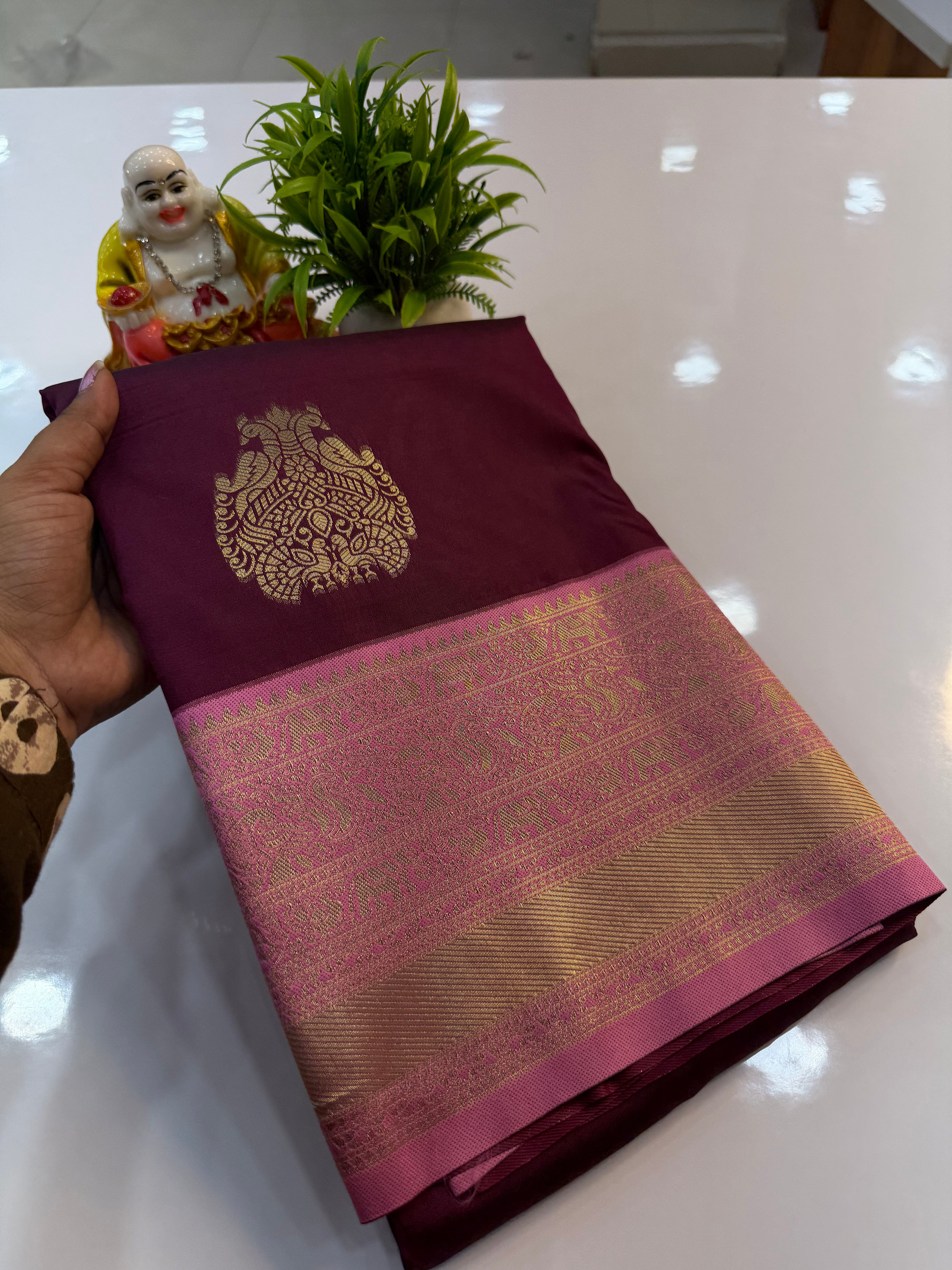 Semi Silk Saree with Peacock Design | Rich Pallu & Butta Blouse | Padmavathi Silks and Sarees