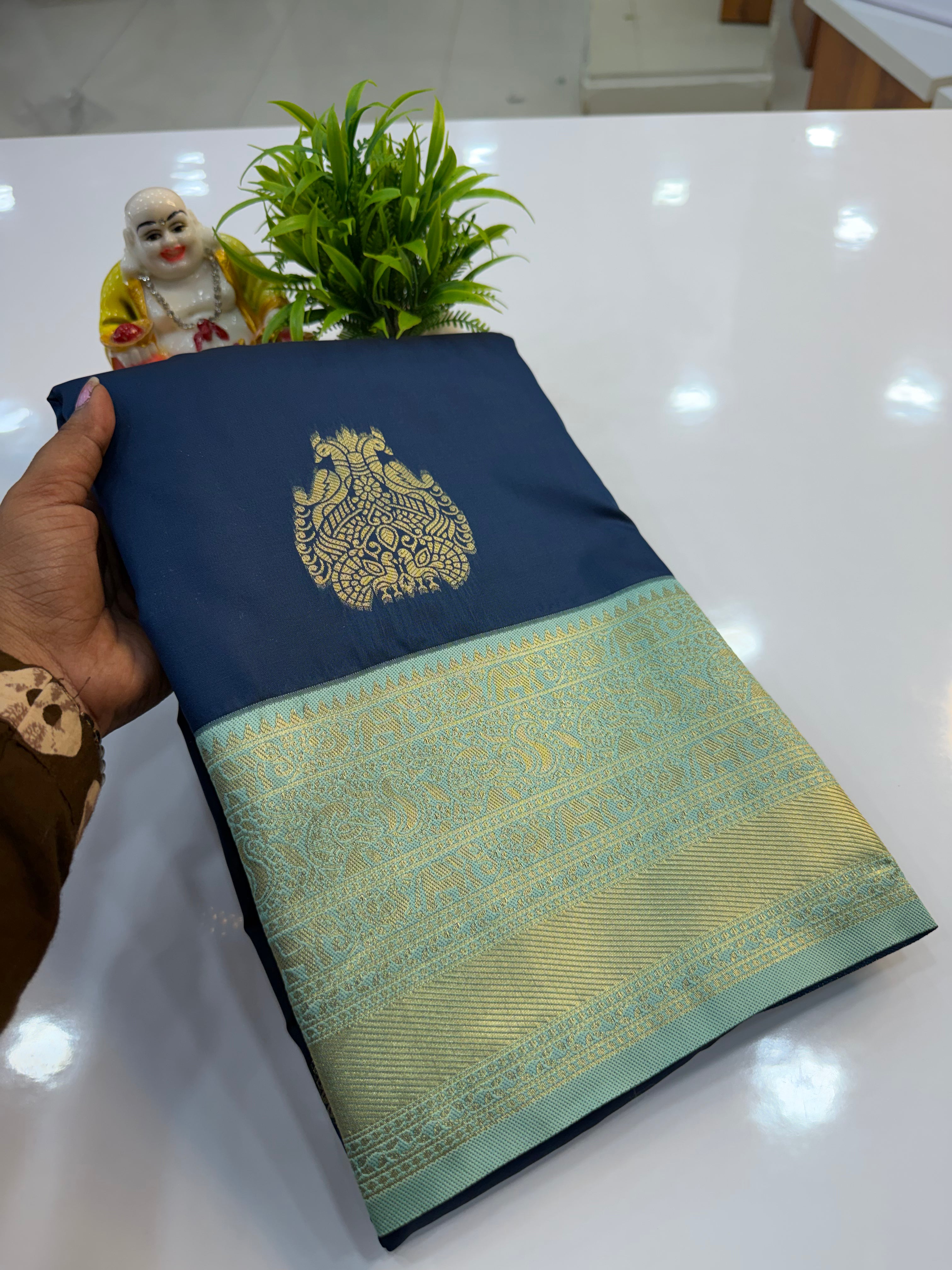 Semi Silk Saree with Peacock Design | Rich Pallu & Butta Blouse | Padmavathi Silks and Sarees