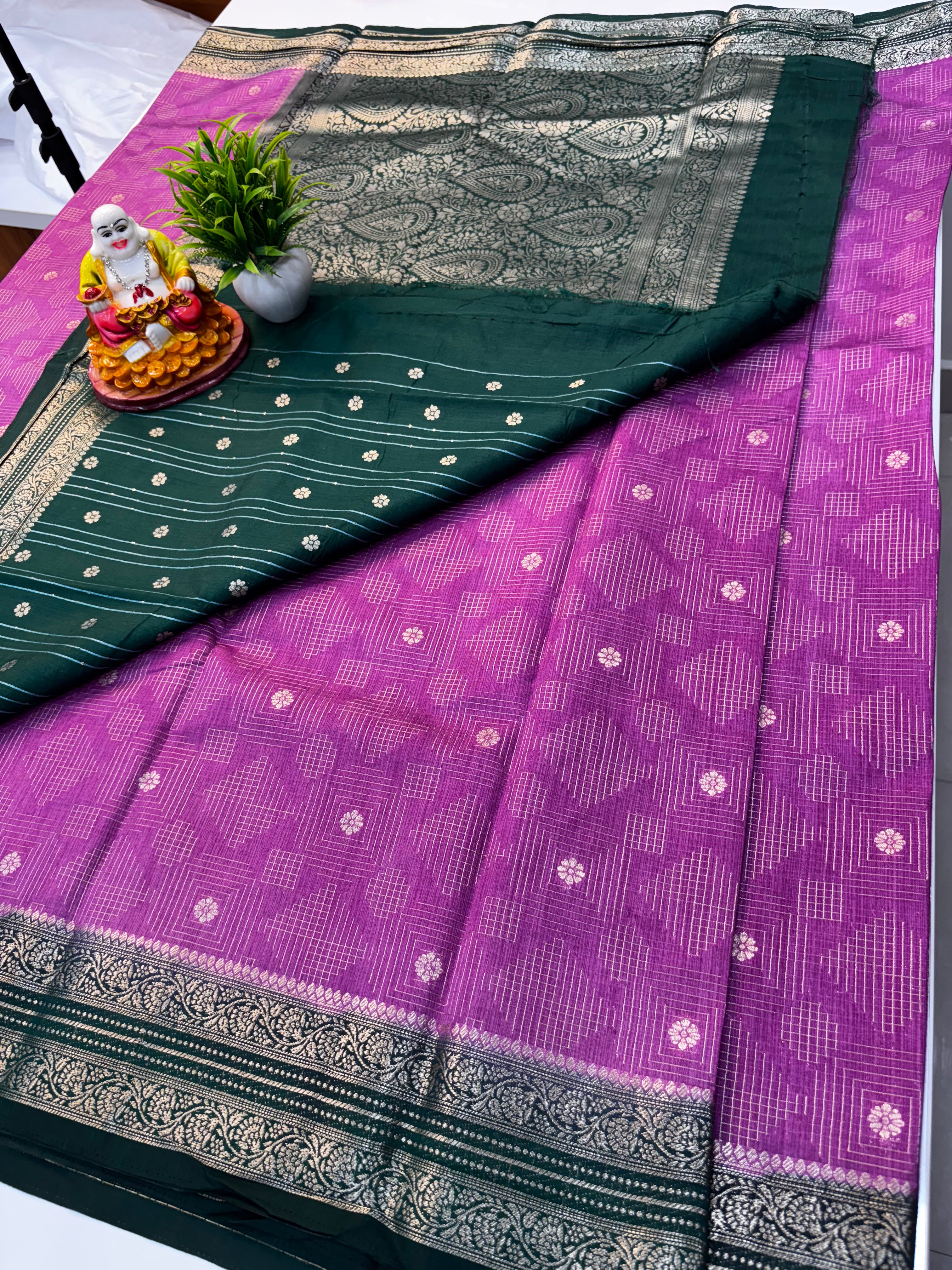 Premium Mango Silk Saree with Contrast Pallu & Blouse