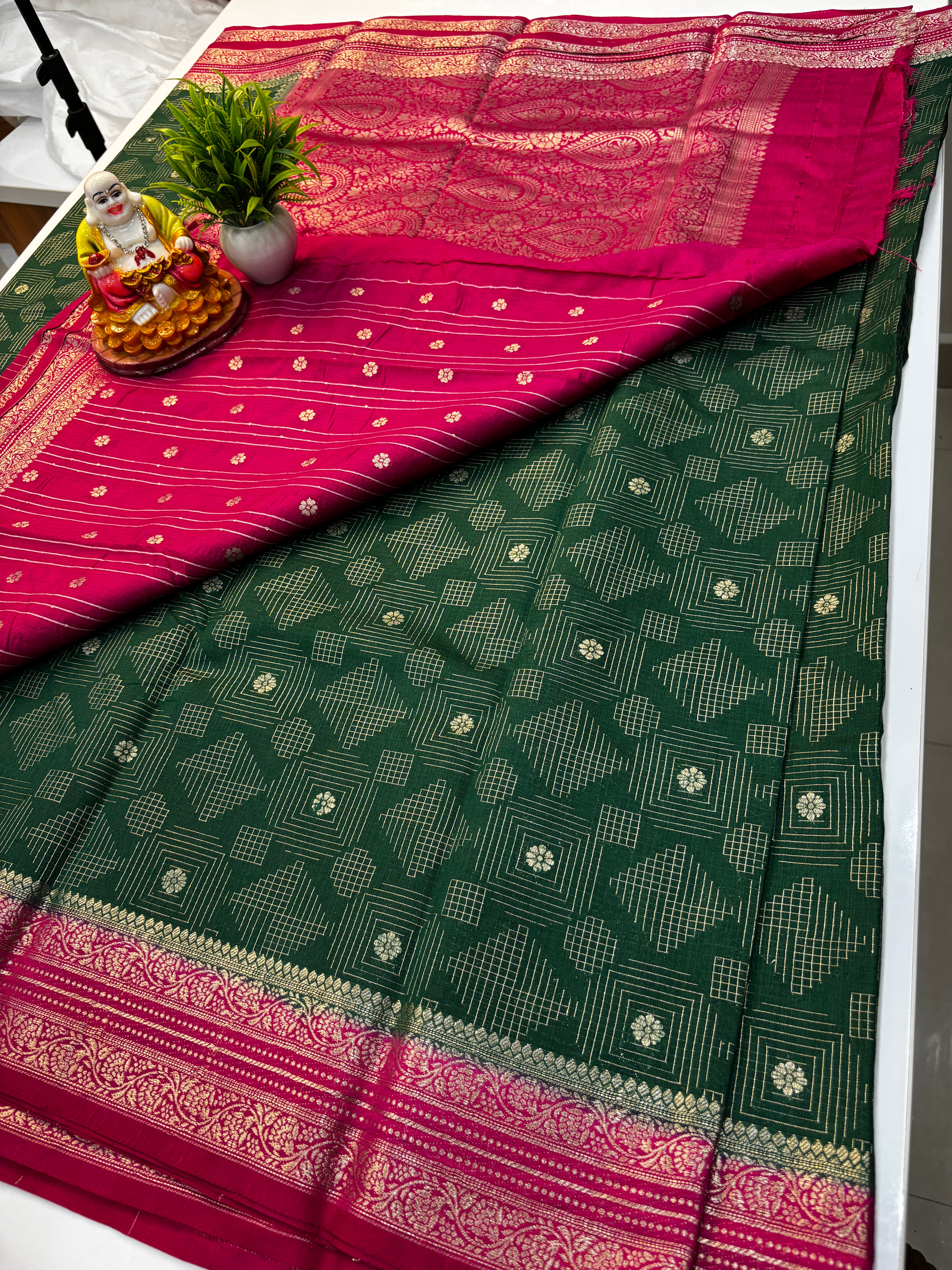 Premium Mango Silk Saree with Contrast Pallu & Blouse