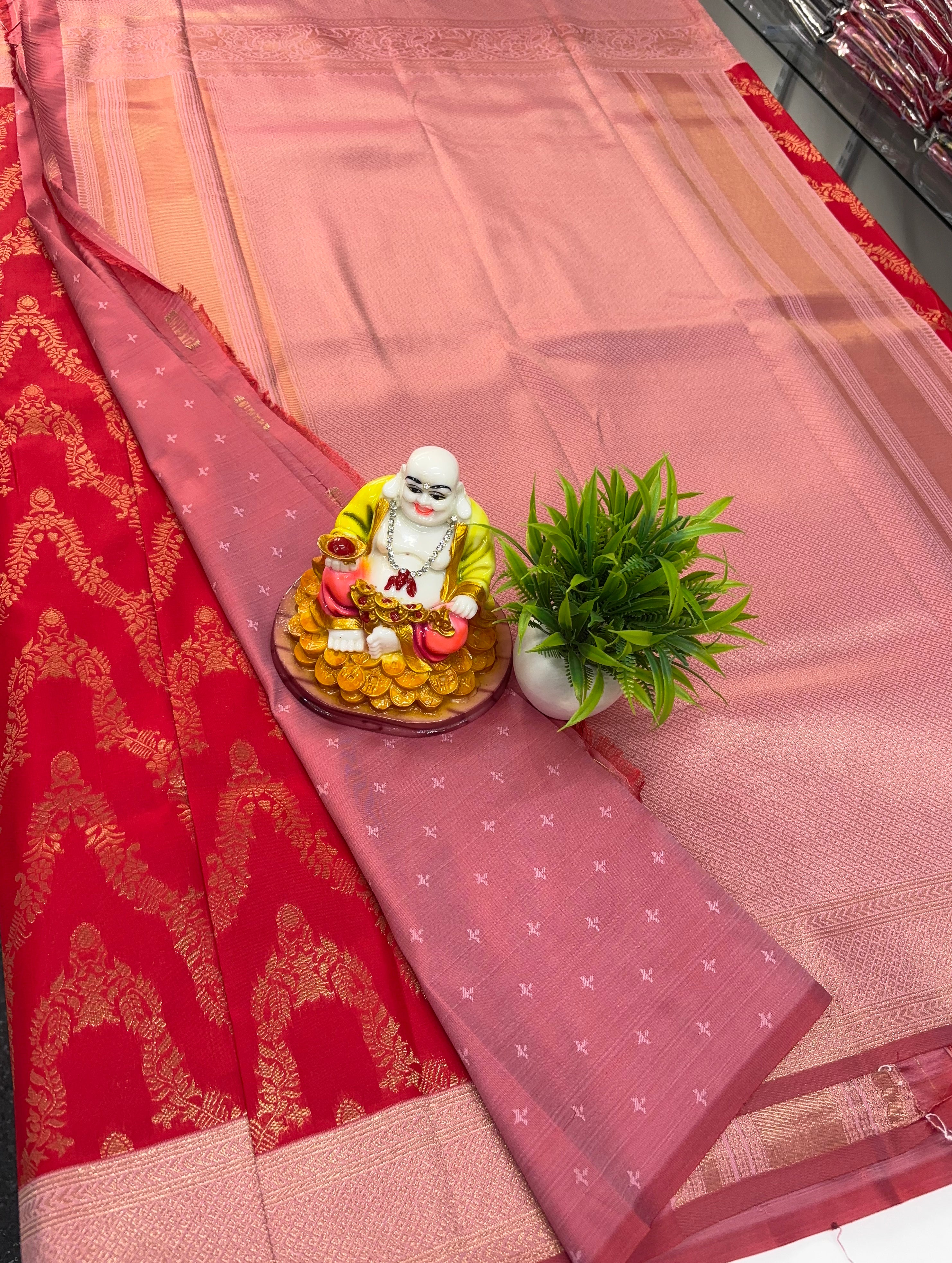 Semi Silk Saree with Beautiful Stripes & Rich Pallu