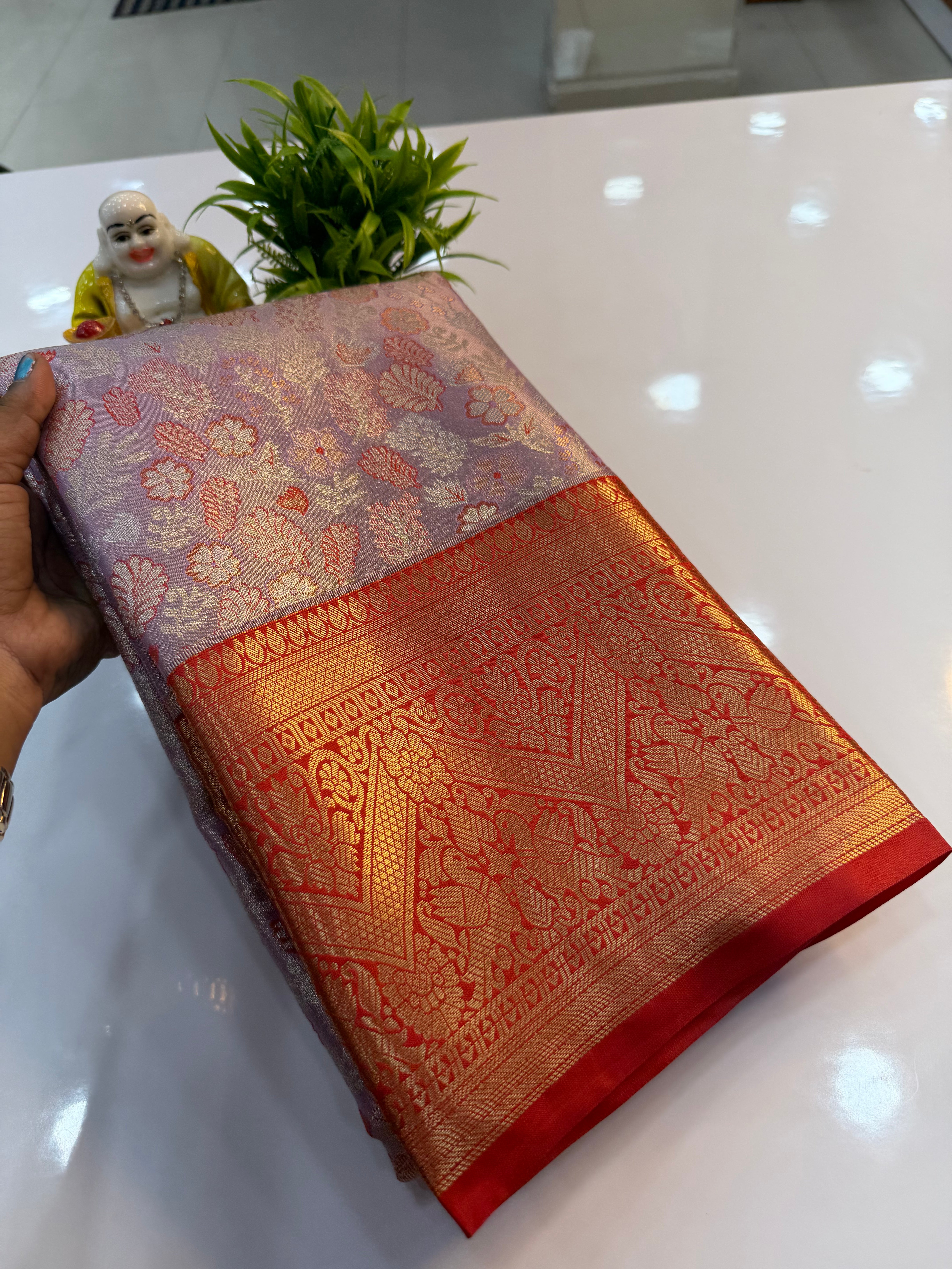Premium Semi Kanjivaram Saree with Rich Pallu & Contrast Blouse | Padmavathi Silks and Sarees…