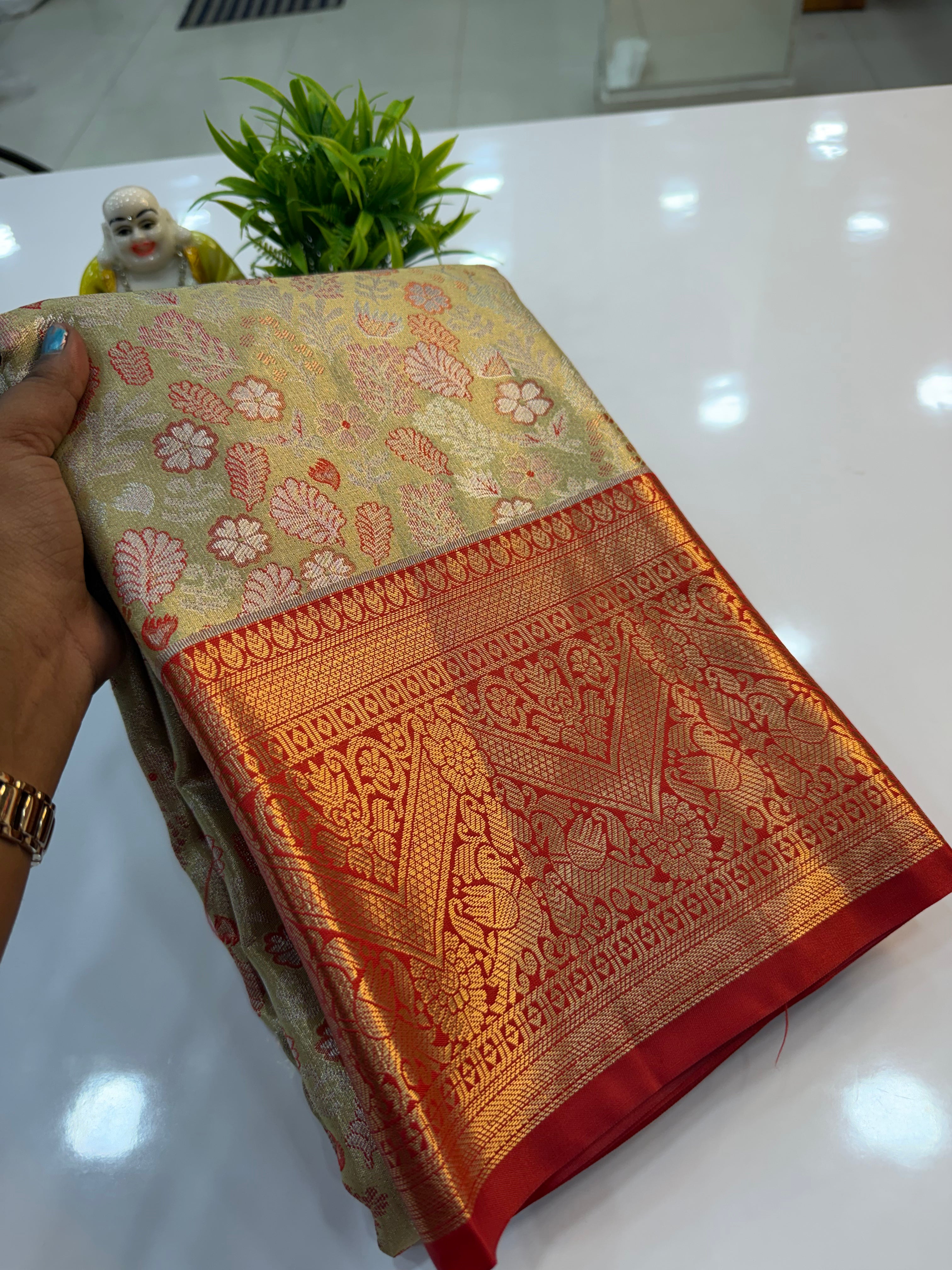 Premium Semi Kanjivaram Saree with Rich Pallu & Contrast Blouse | Padmavathi Silks and Sarees…