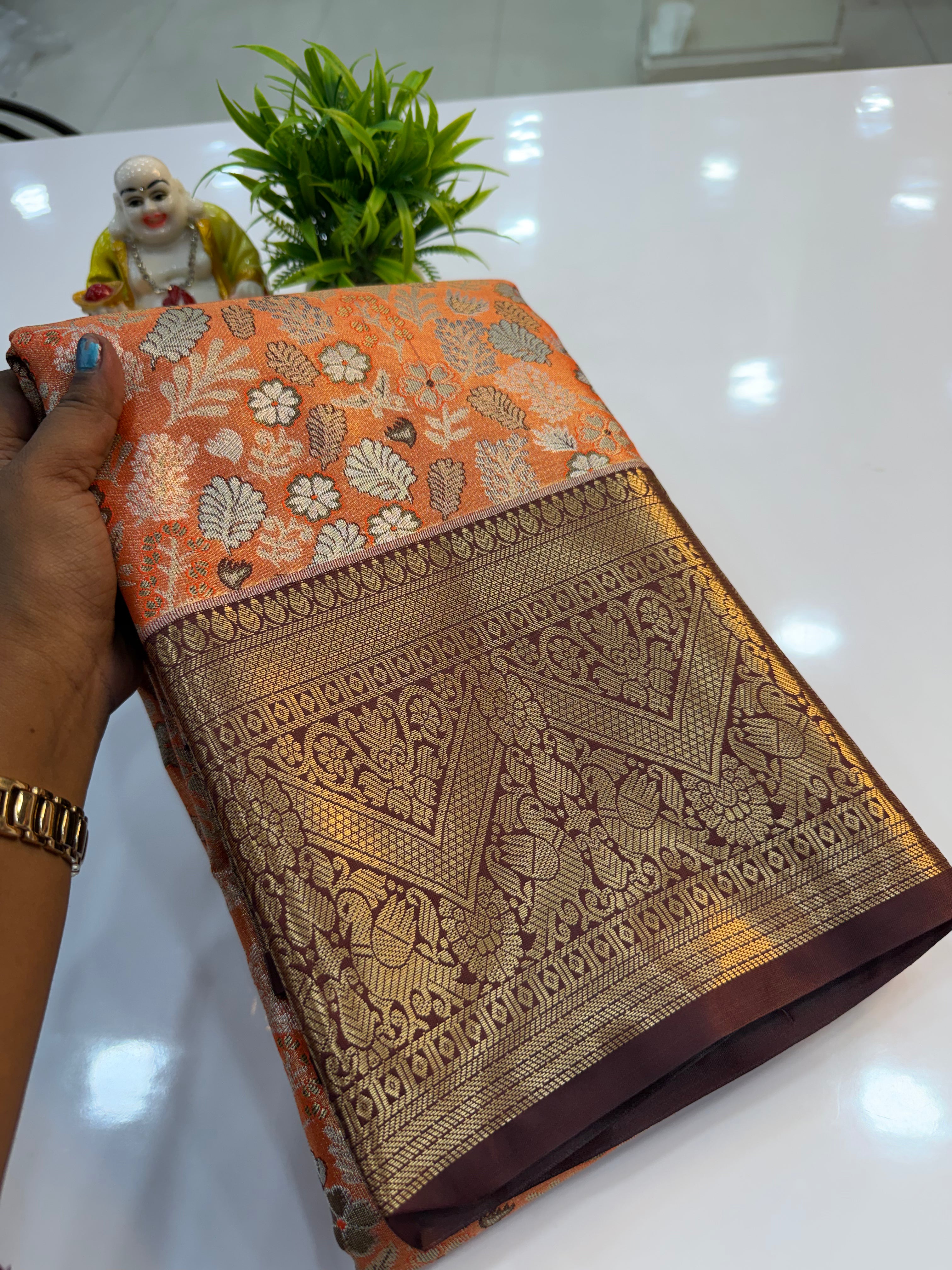 Premium Semi Kanjivaram Saree with Rich Pallu & Contrast Blouse | Padmavathi Silks and Sarees…