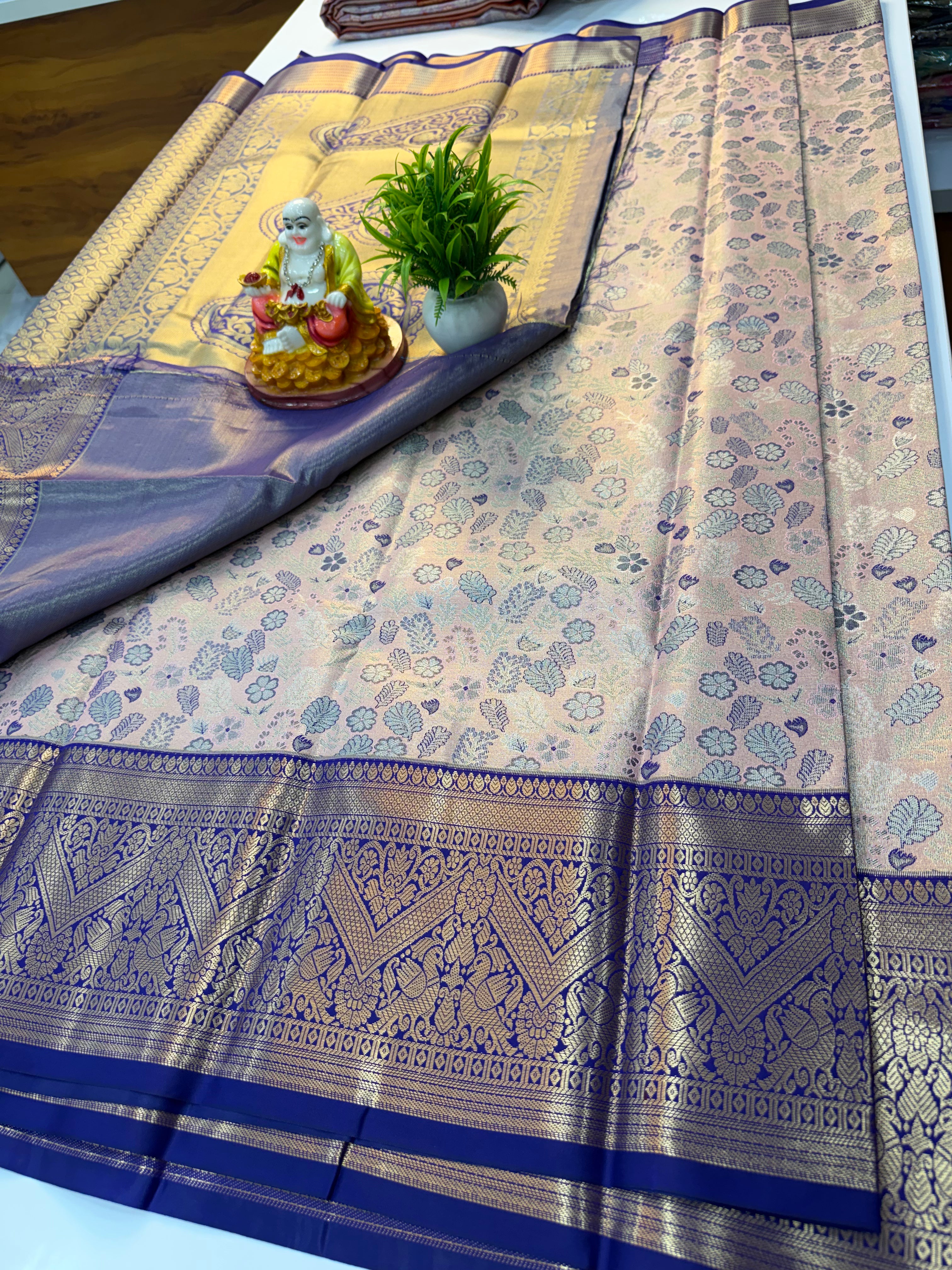 Premium Semi Kanjivaram Saree with Rich Pallu & Contrast Blouse | Padmavathi Silks and Sarees…