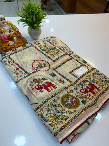 Premium Georgette Saree with Elegant Pashmina Design | Rich Pallu & Matching Blouse | Padmavathi Silks and Sarees…