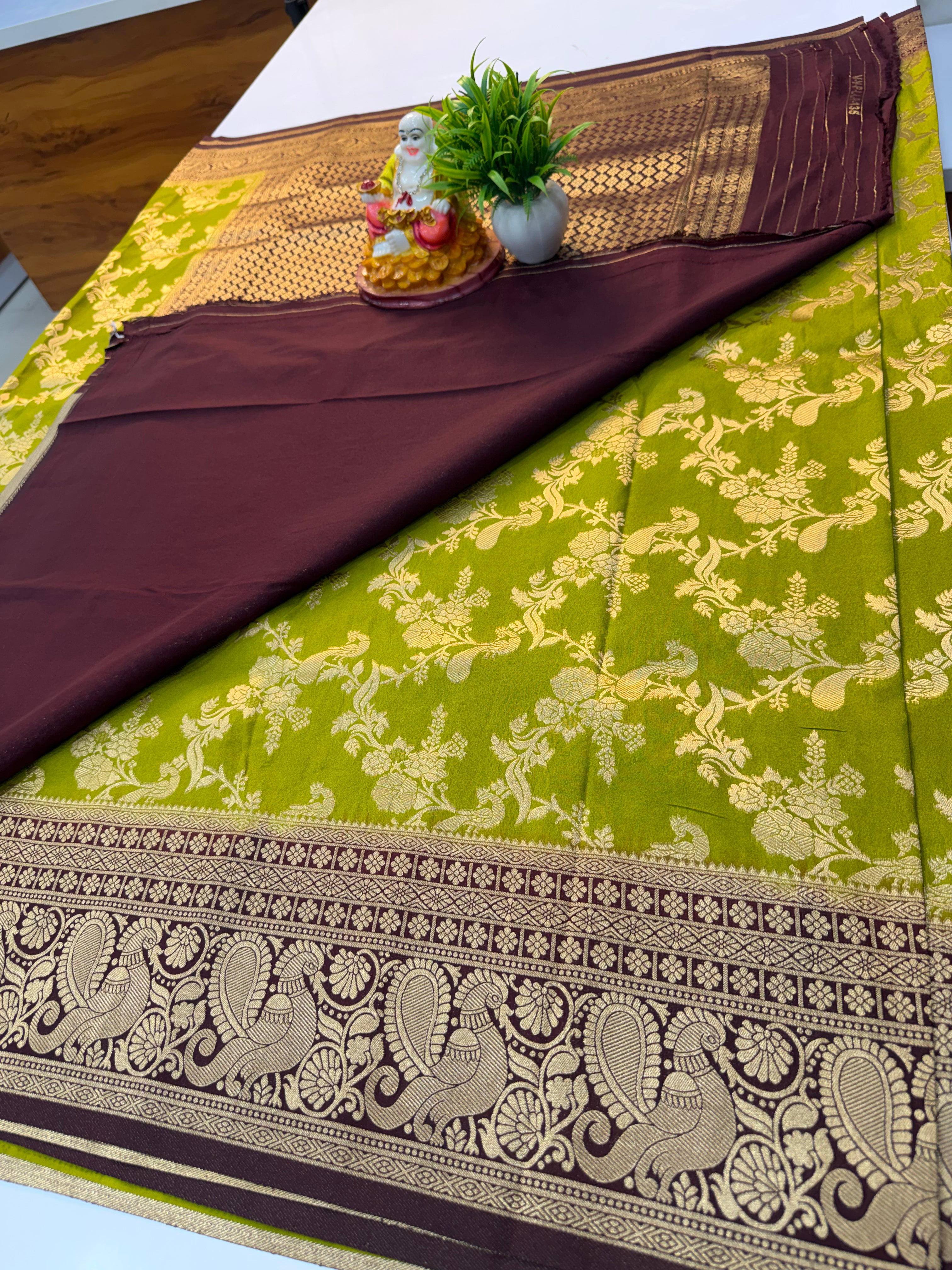 Premium Georgette Saree with Peacock Pattern &amp; Rich Pallu | Padmavathi Silks and Sarees