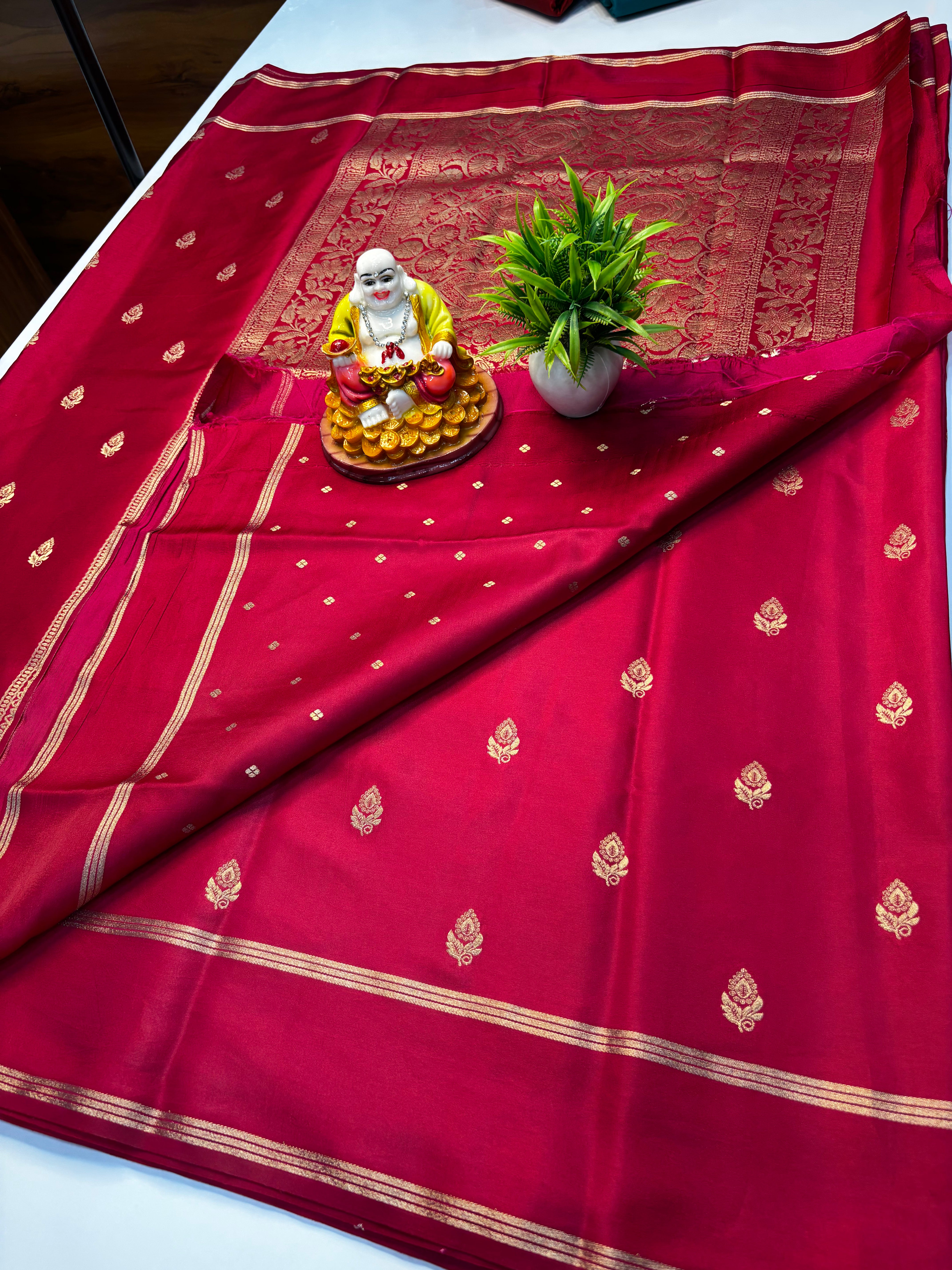 premium gajji silk saree with rich pallu and butta blouse