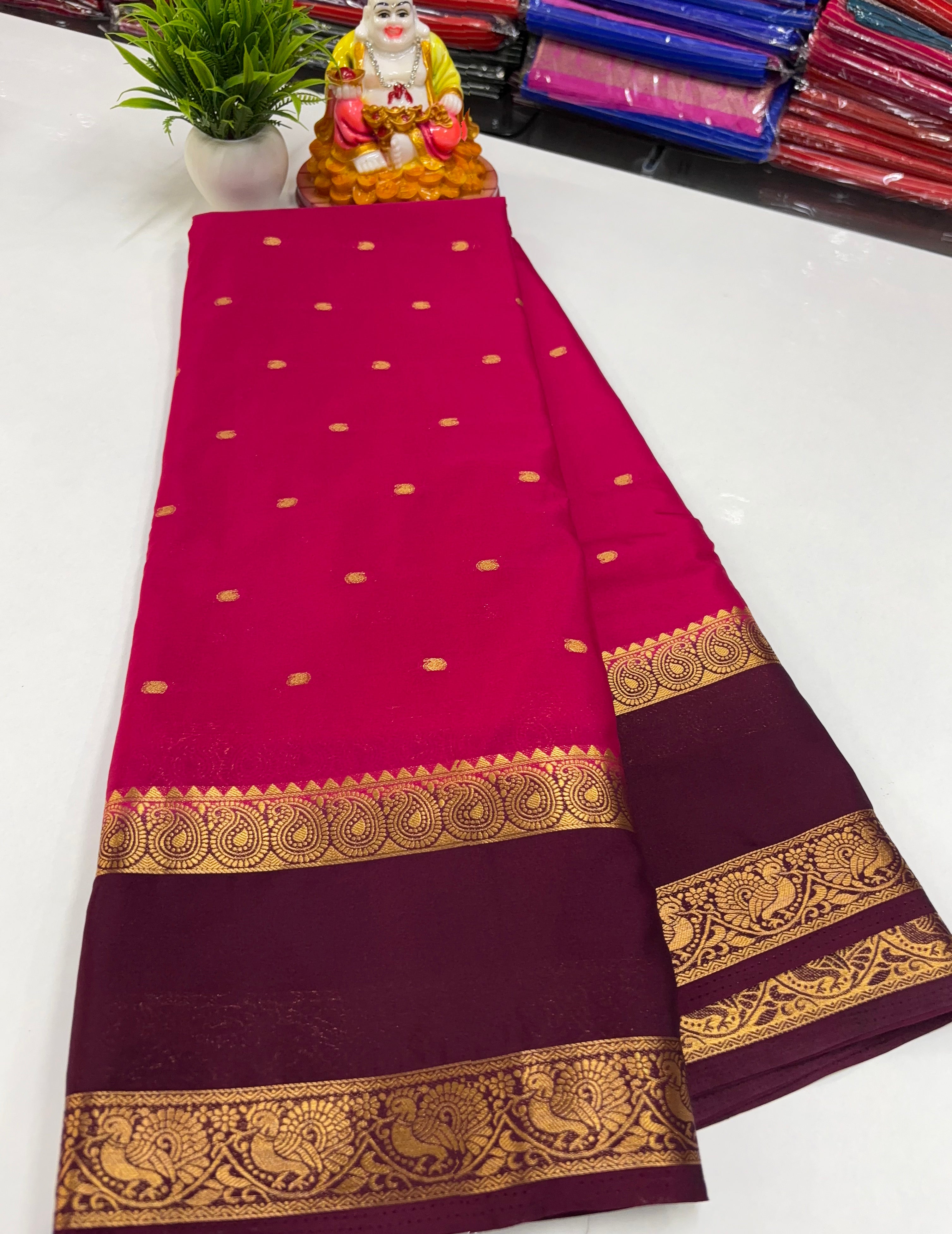 Mysore Silk Saree with Beautiful Buttas &amp; Rich Pallu ✨