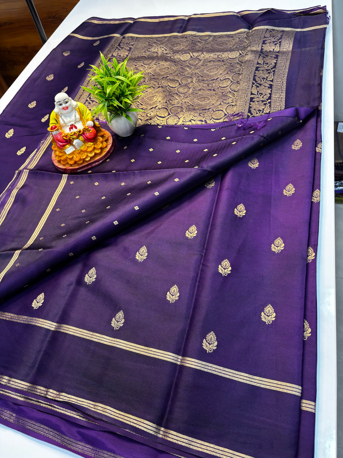 premium gajji silk saree with rich pallu and butta blouse