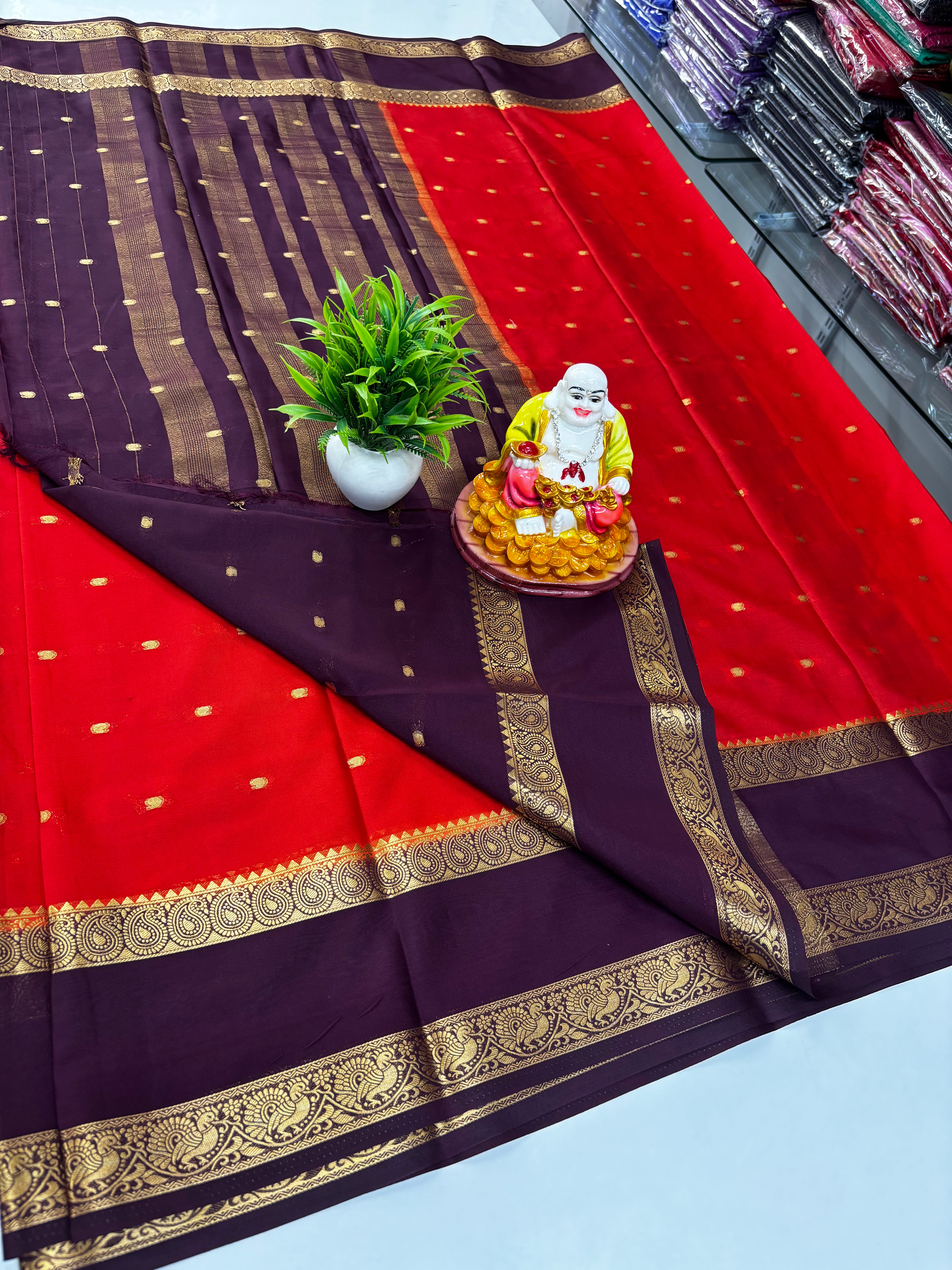 Mysore Silk Saree with Beautiful Buttas &amp; Rich Pallu ✨