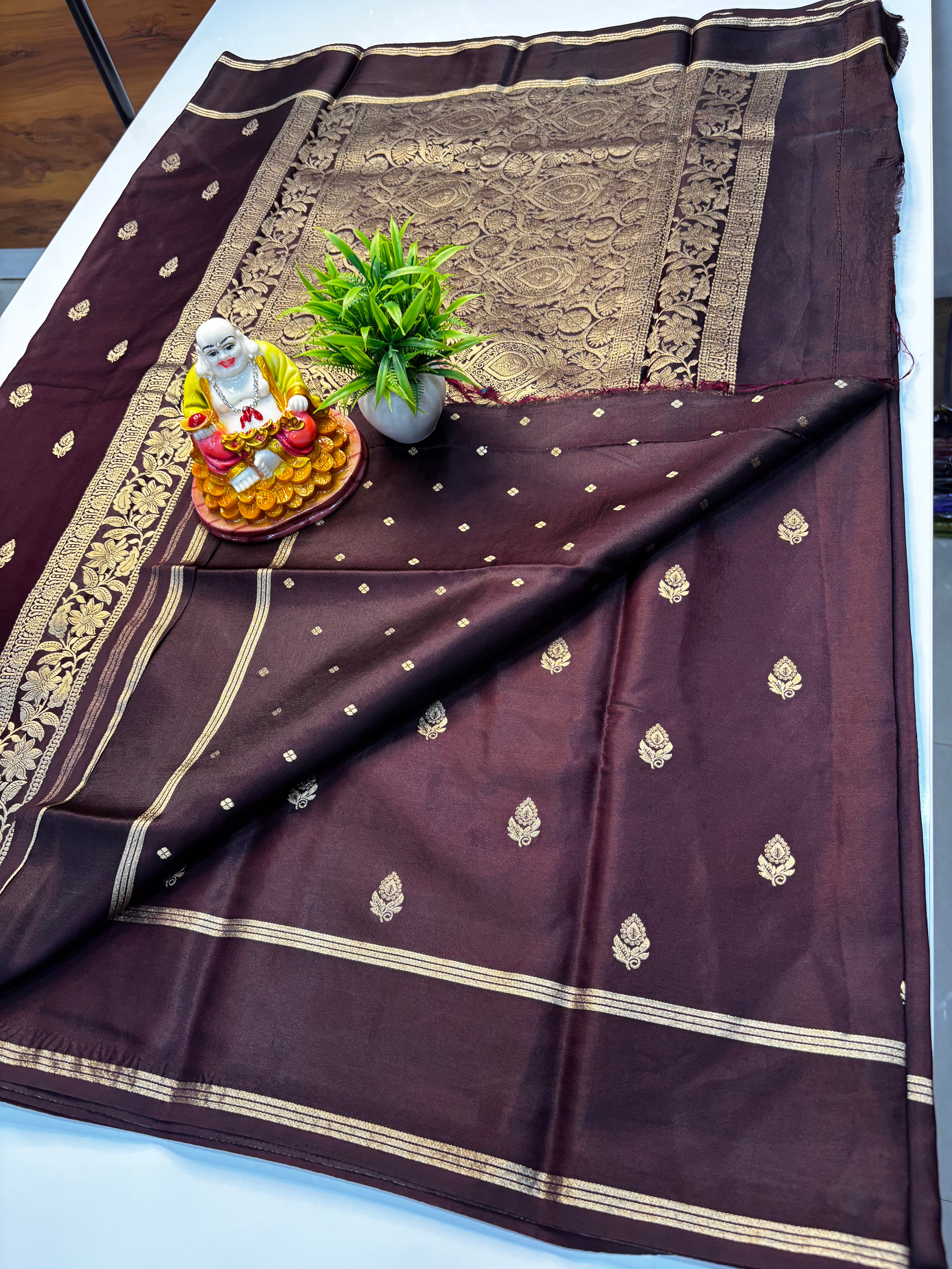 premium gajji silk saree with rich pallu and butta blouse