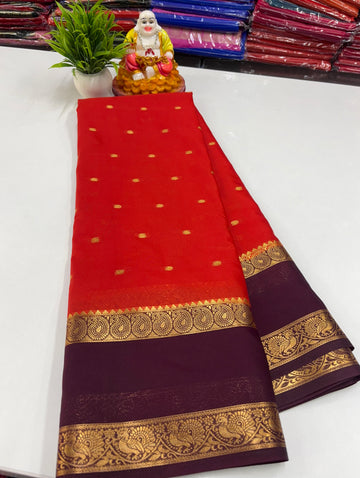 Mysore Silk Saree with Beautiful Buttas &amp; Rich Pallu ✨