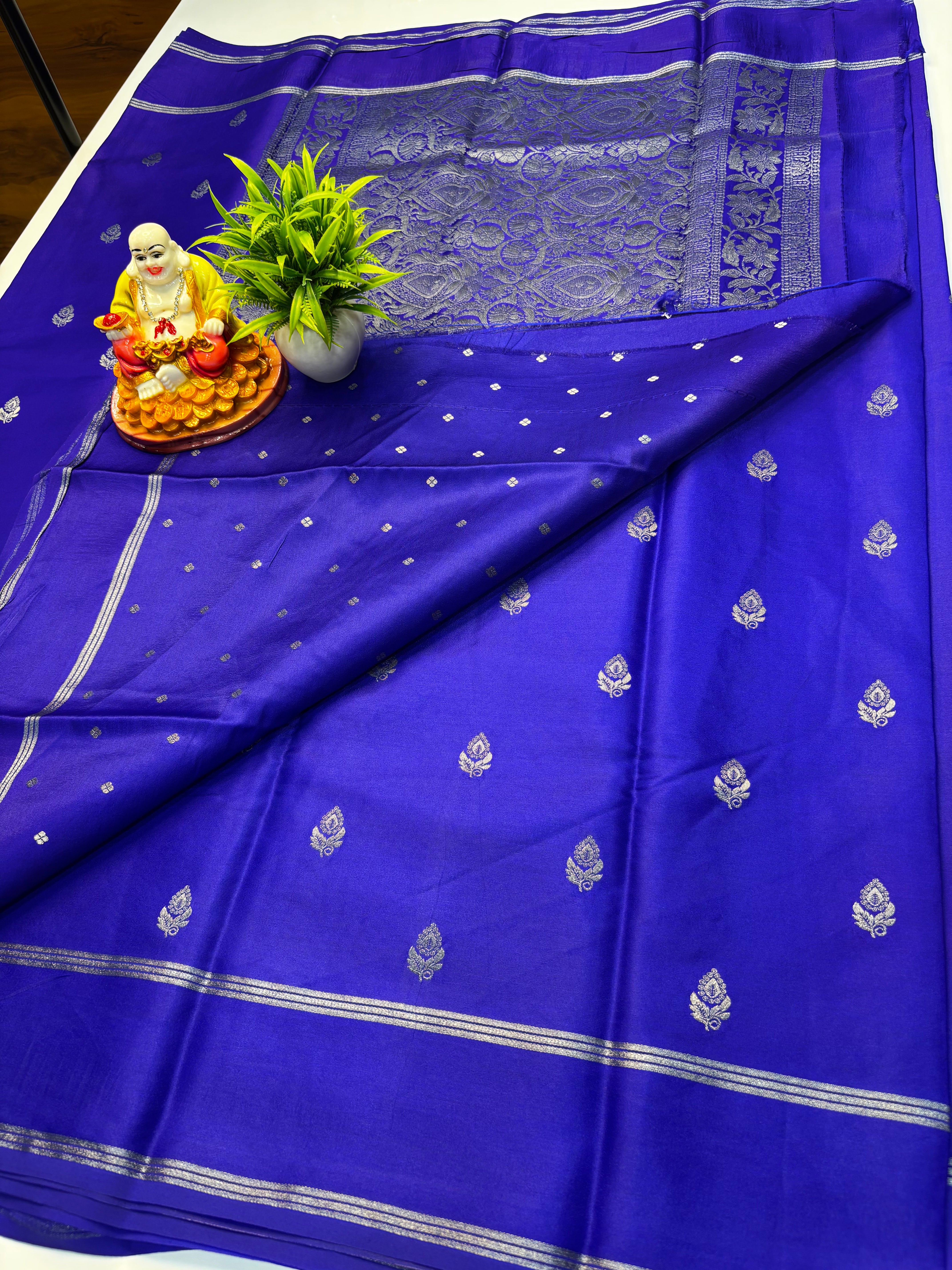 premium gajji silk saree with rich pallu and butta blouse