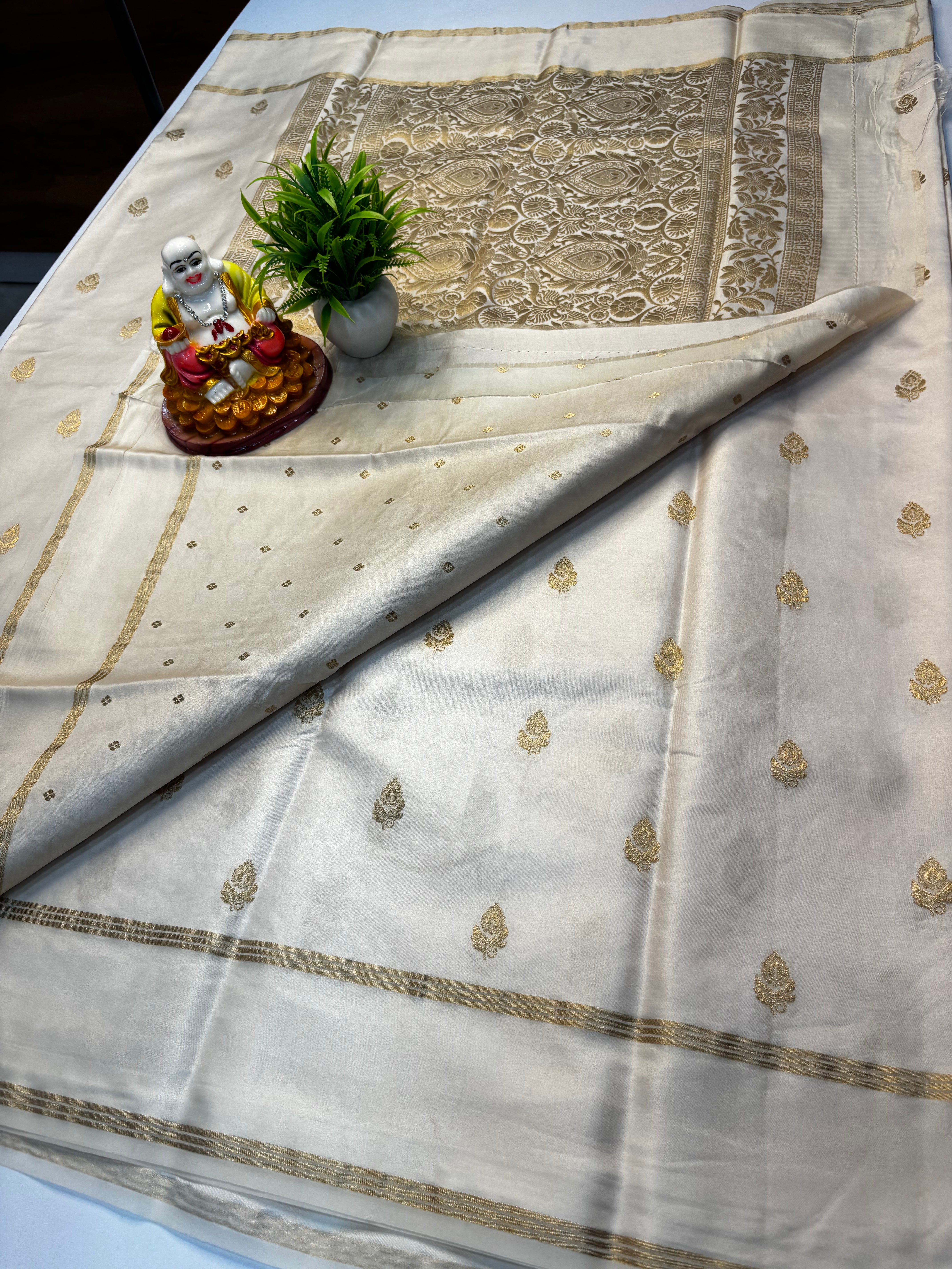 premium gajji silk saree with rich pallu and butta blouse