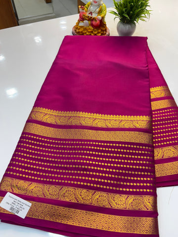 Premium Mysore Crepe Silk Saree with Bindhi Border