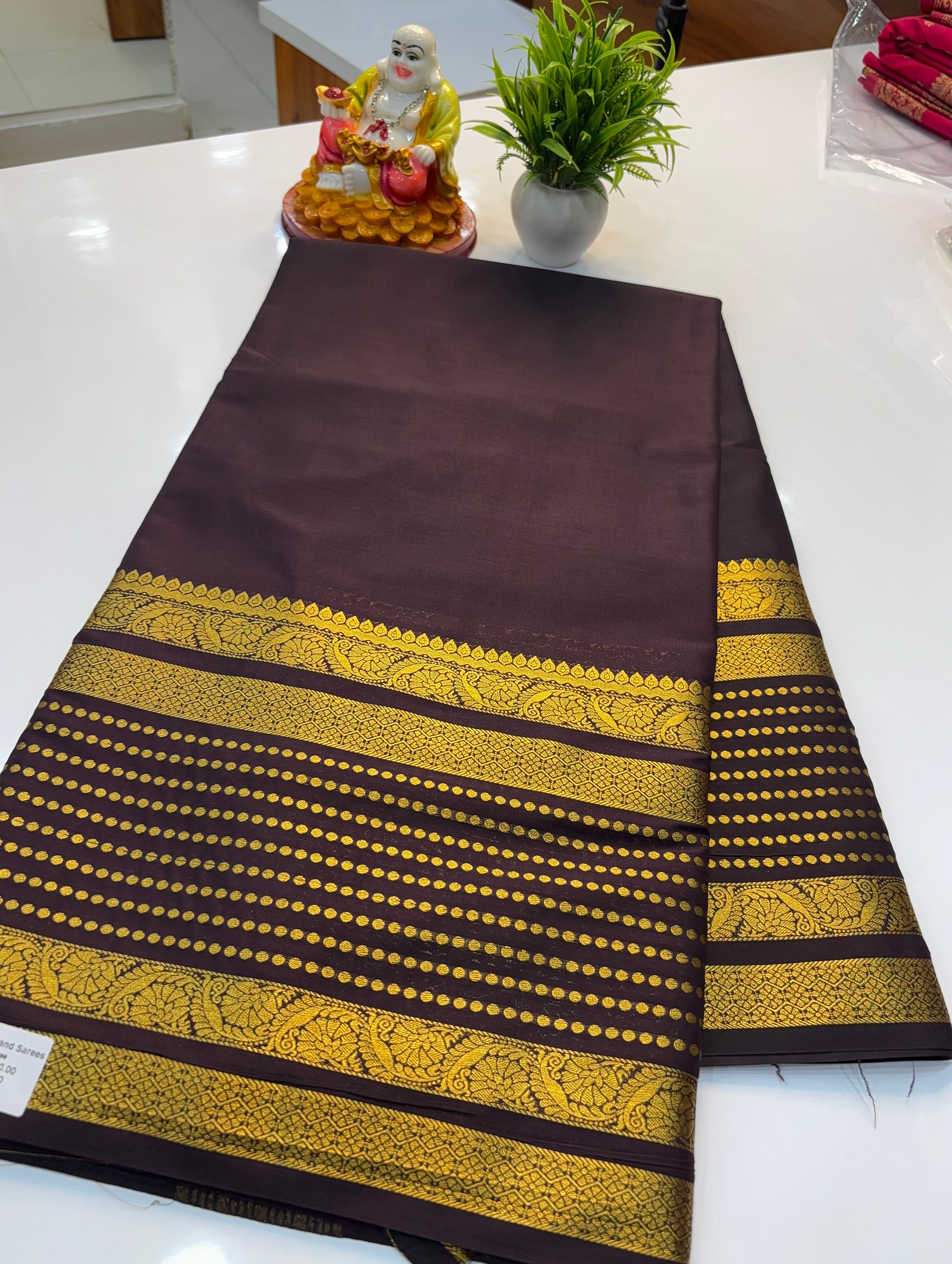 Premium Mysore Crepe Silk Saree with Bindhi Border