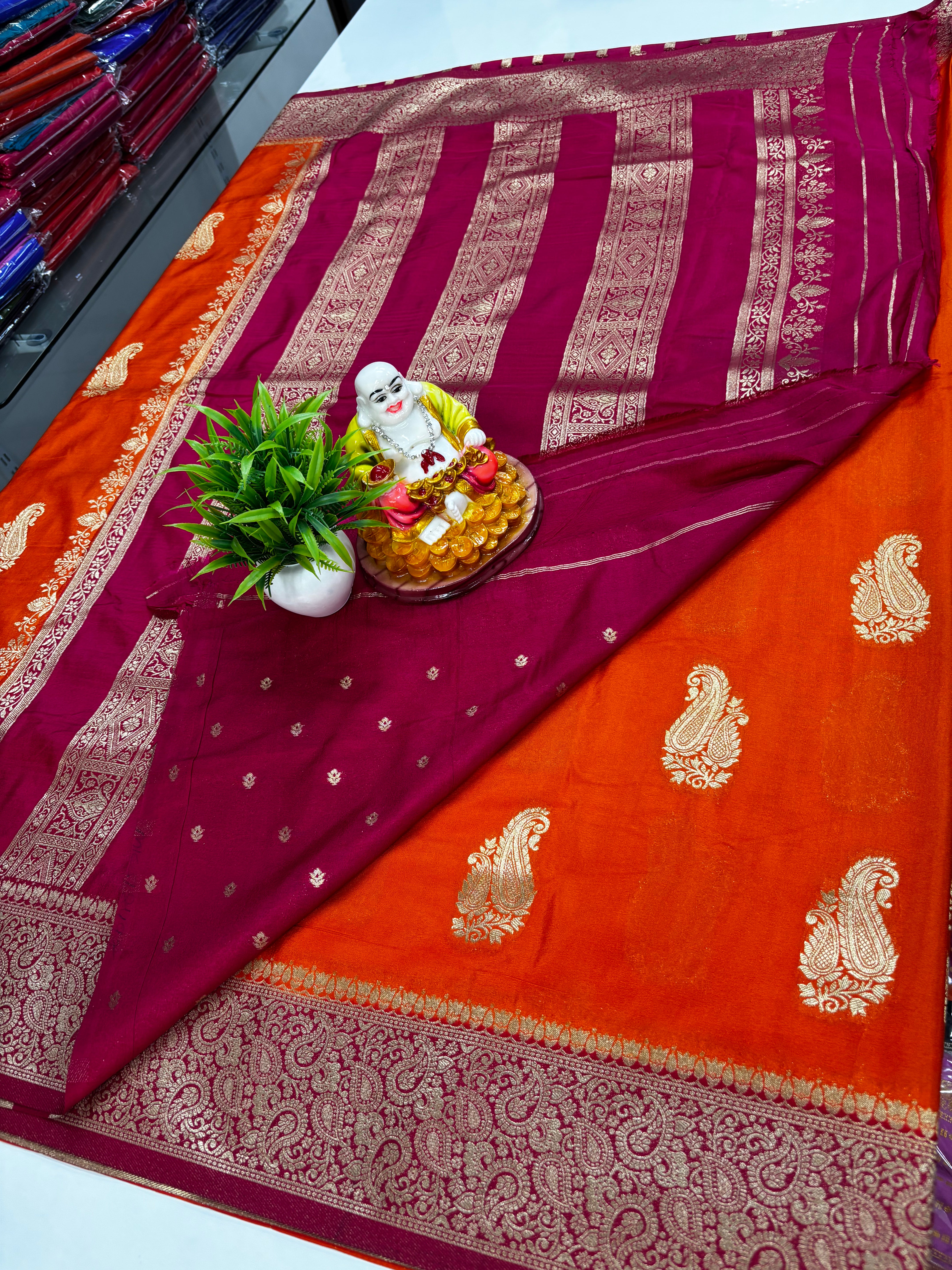 Premium Georgette Saree with Beautiful Mango Design & Rich Pallu