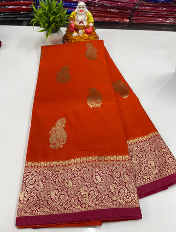 Premium Georgette Saree with Beautiful Mango Design & Rich Pallu