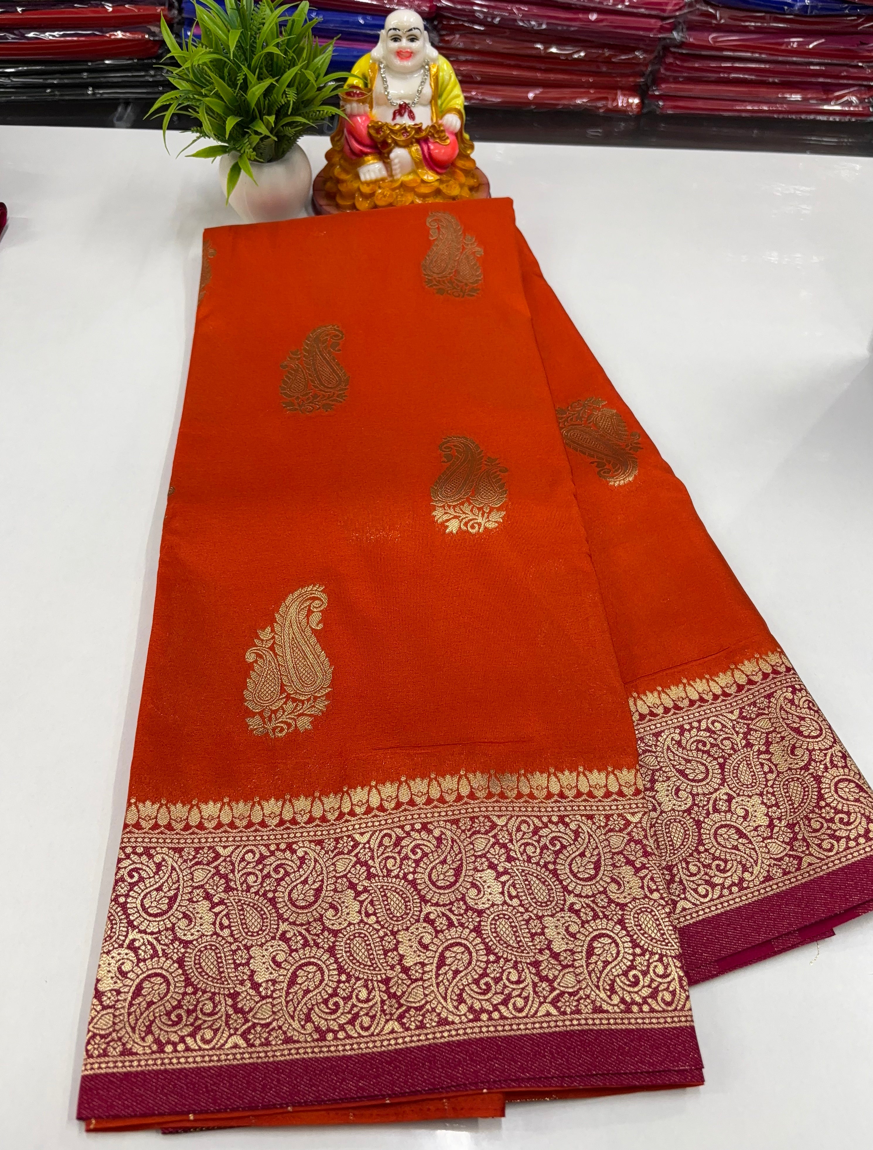 Premium Georgette Saree with Beautiful Mango Design & Rich Pallu