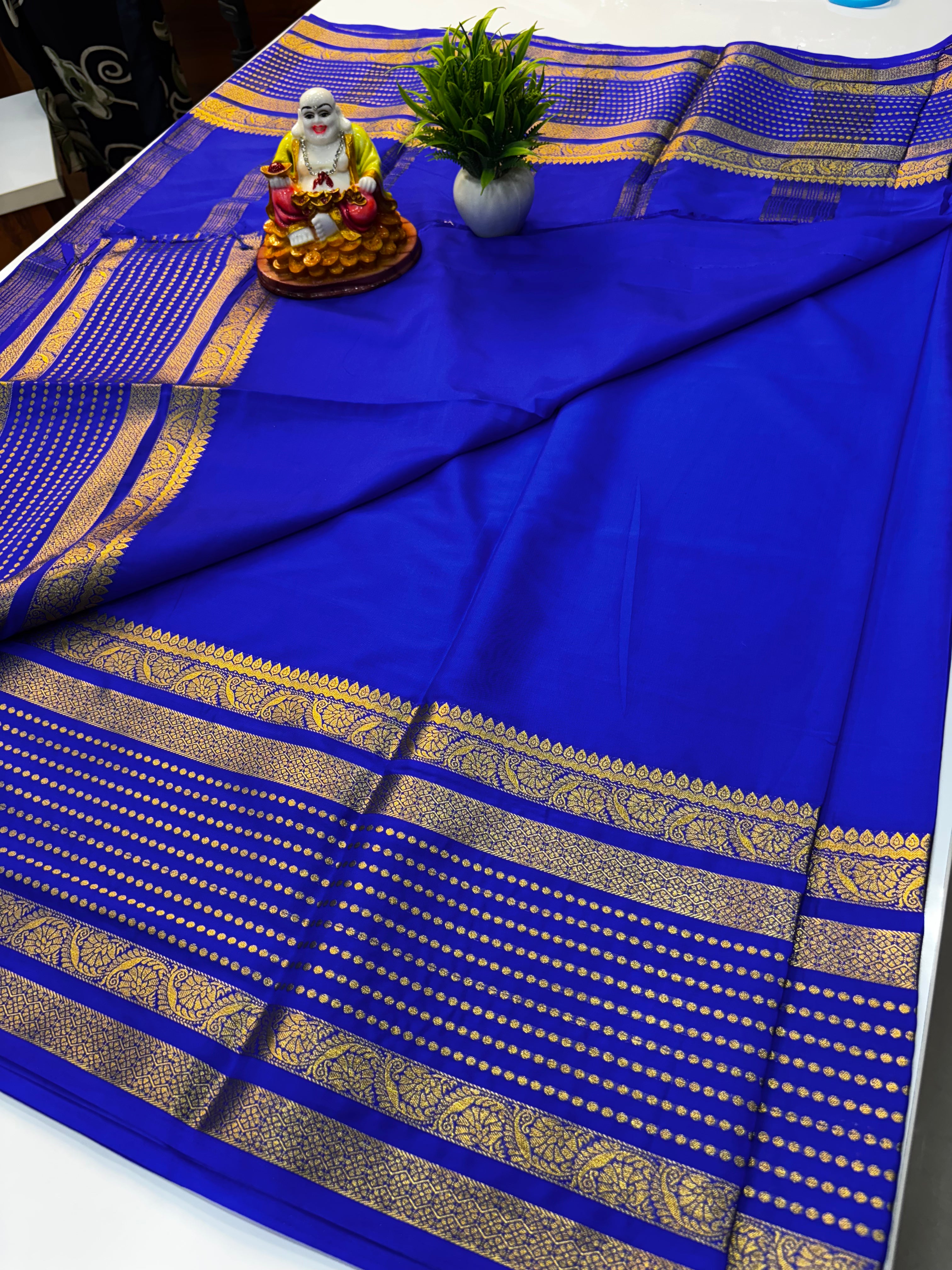 Premium Mysore Crepe Silk Saree with Bindhi Border